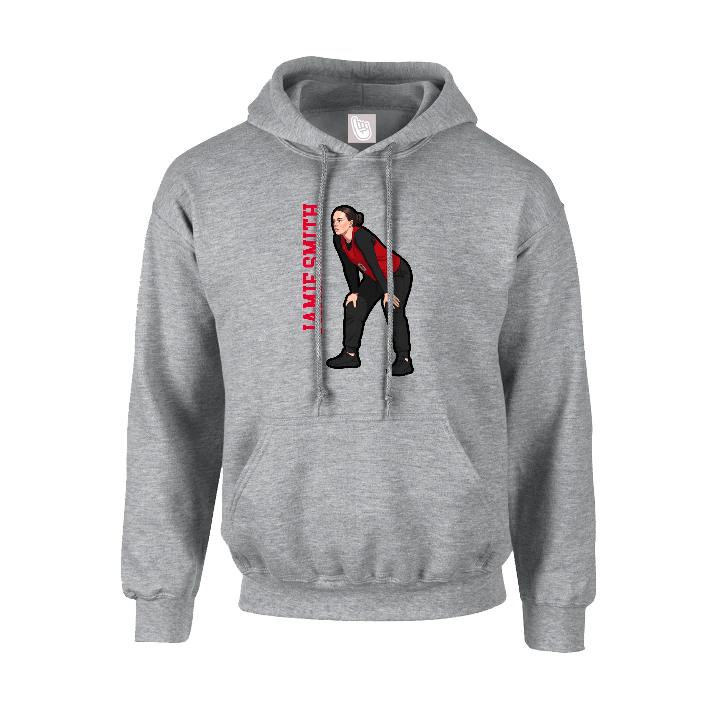 Youth Hoodie — Name Vertical in Grey