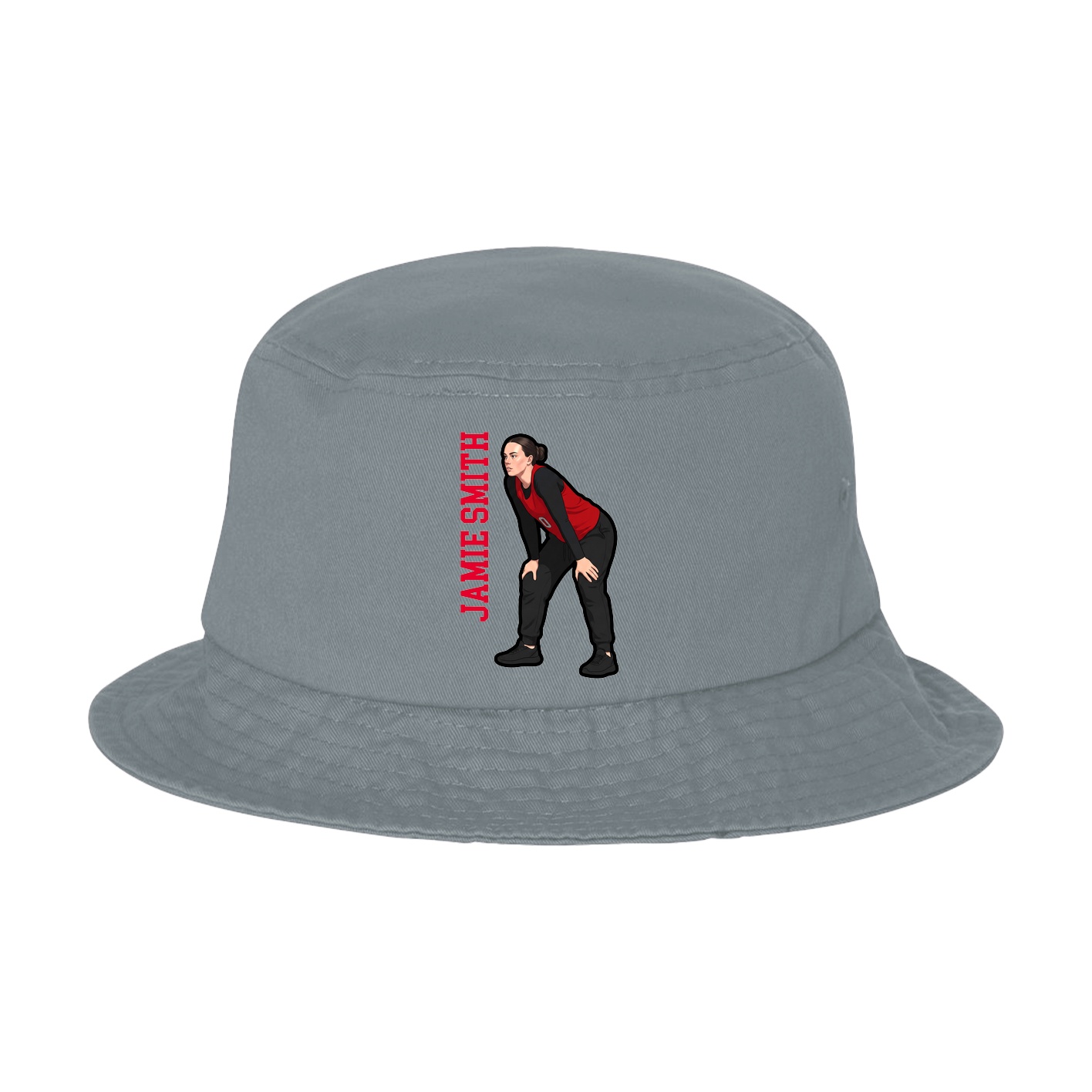 Bucket Cap — Name Vertical in Grey