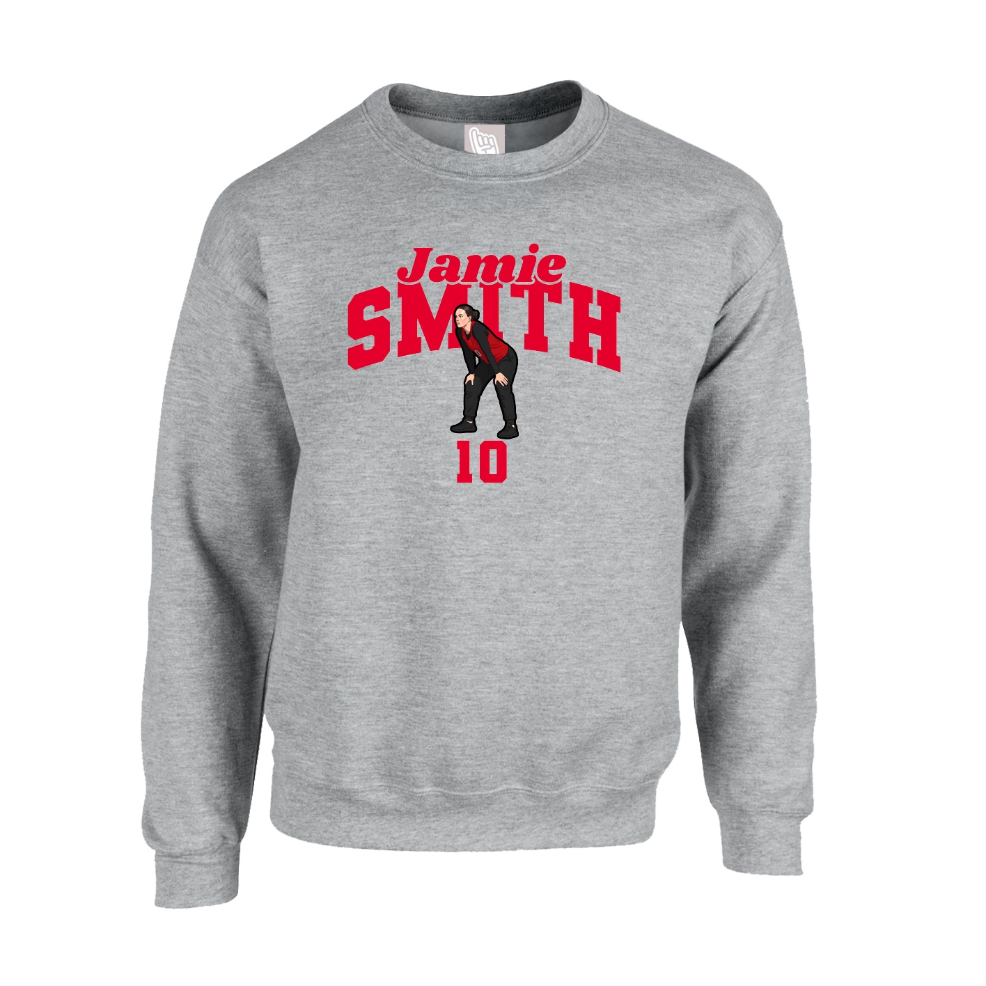Fleece Crew — Signature Arch in Grey
