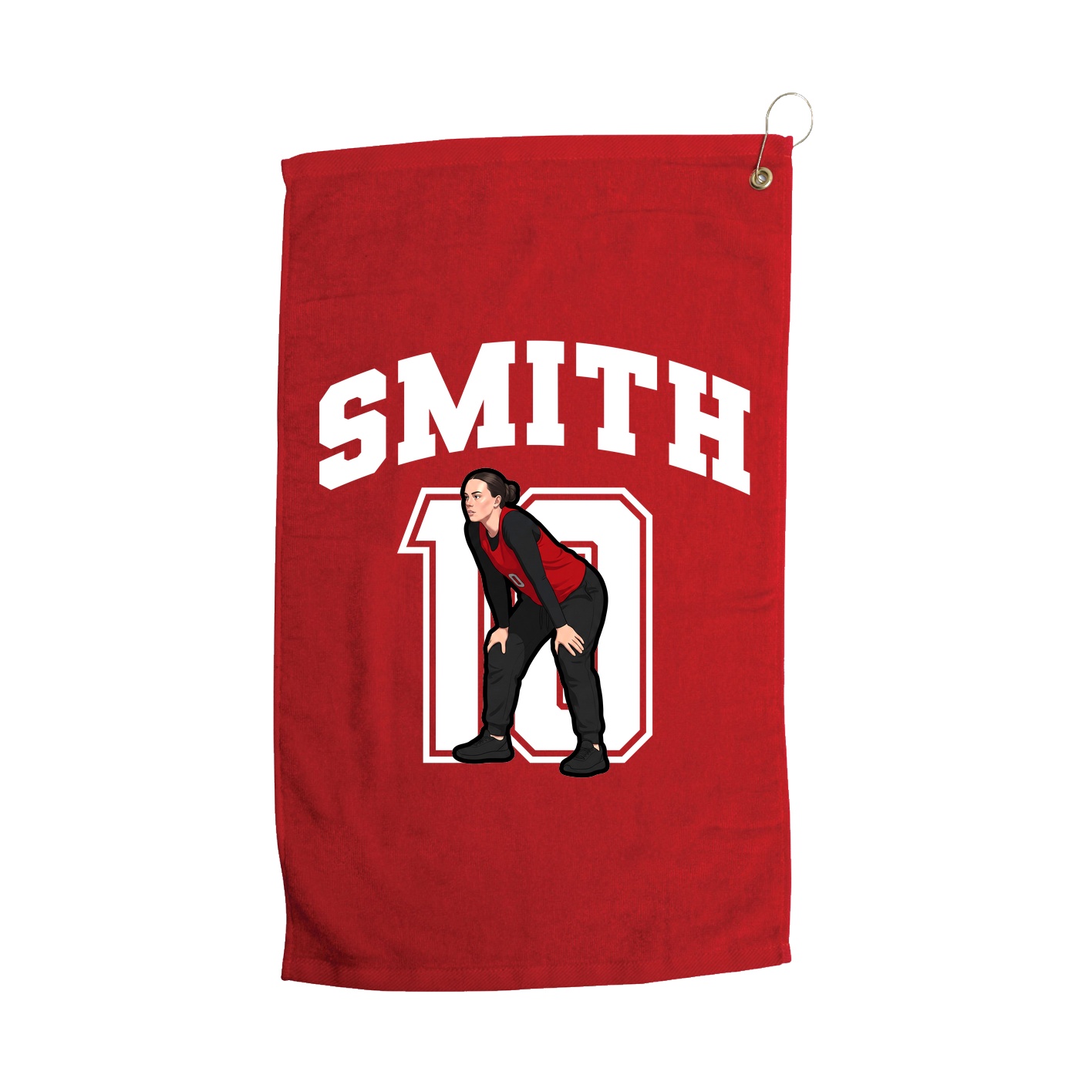 Golf Towel — Number in Red
