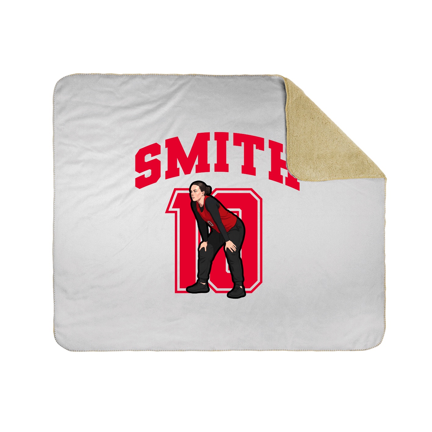 Throw Blanket — Number in White
