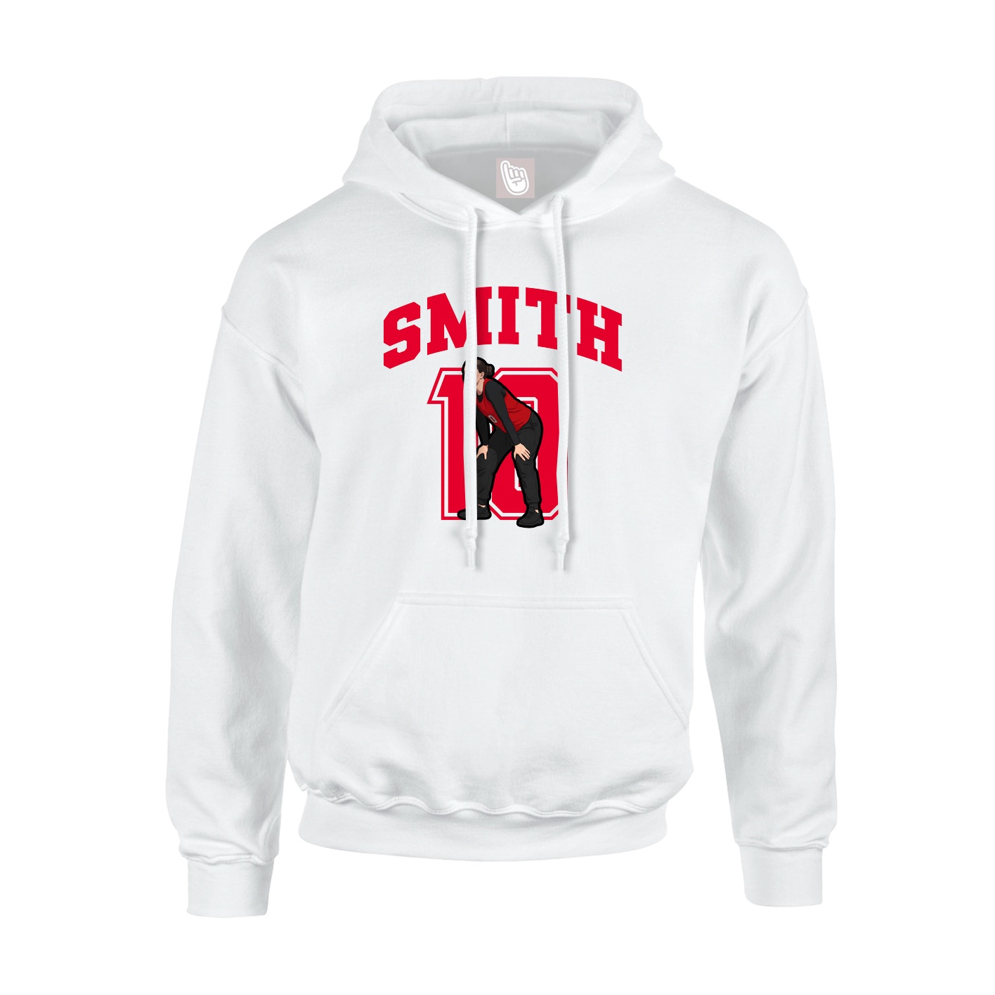 Youth Hoodie — Number in White