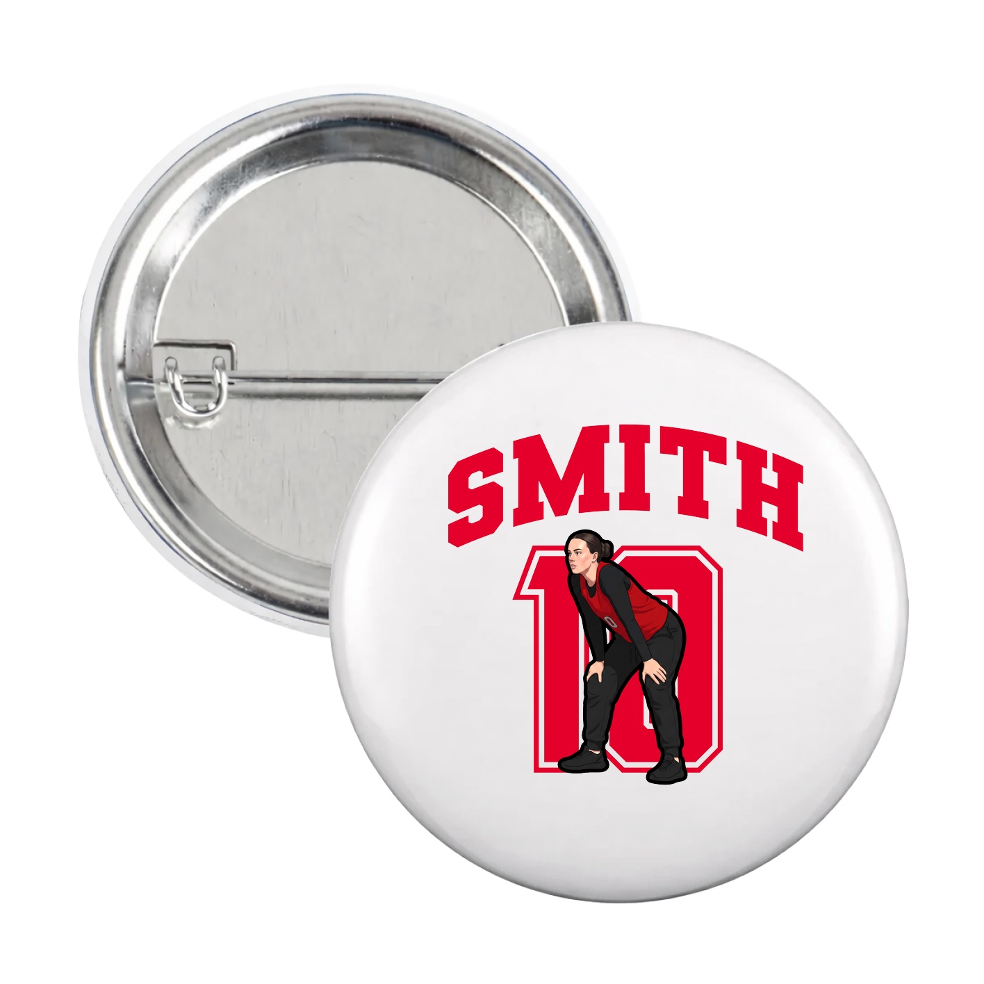 Game Day Button — Number in White