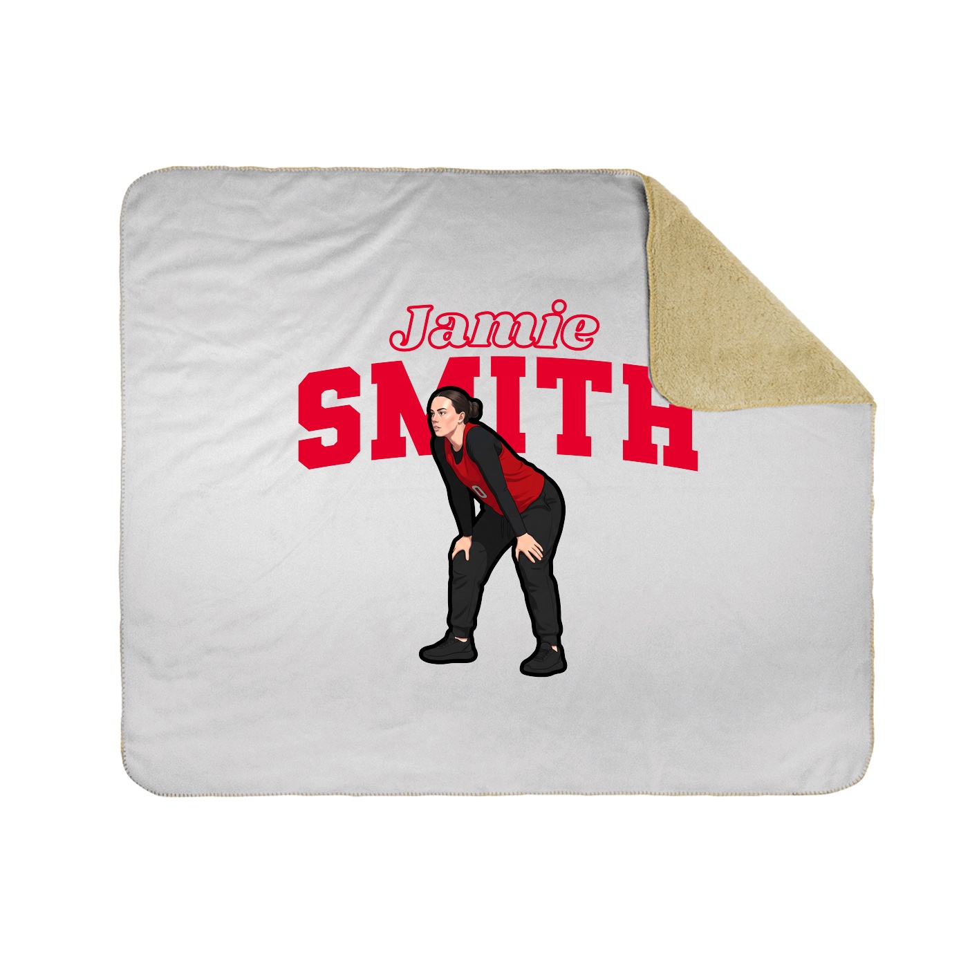 Throw Blanket — Name Arch in White