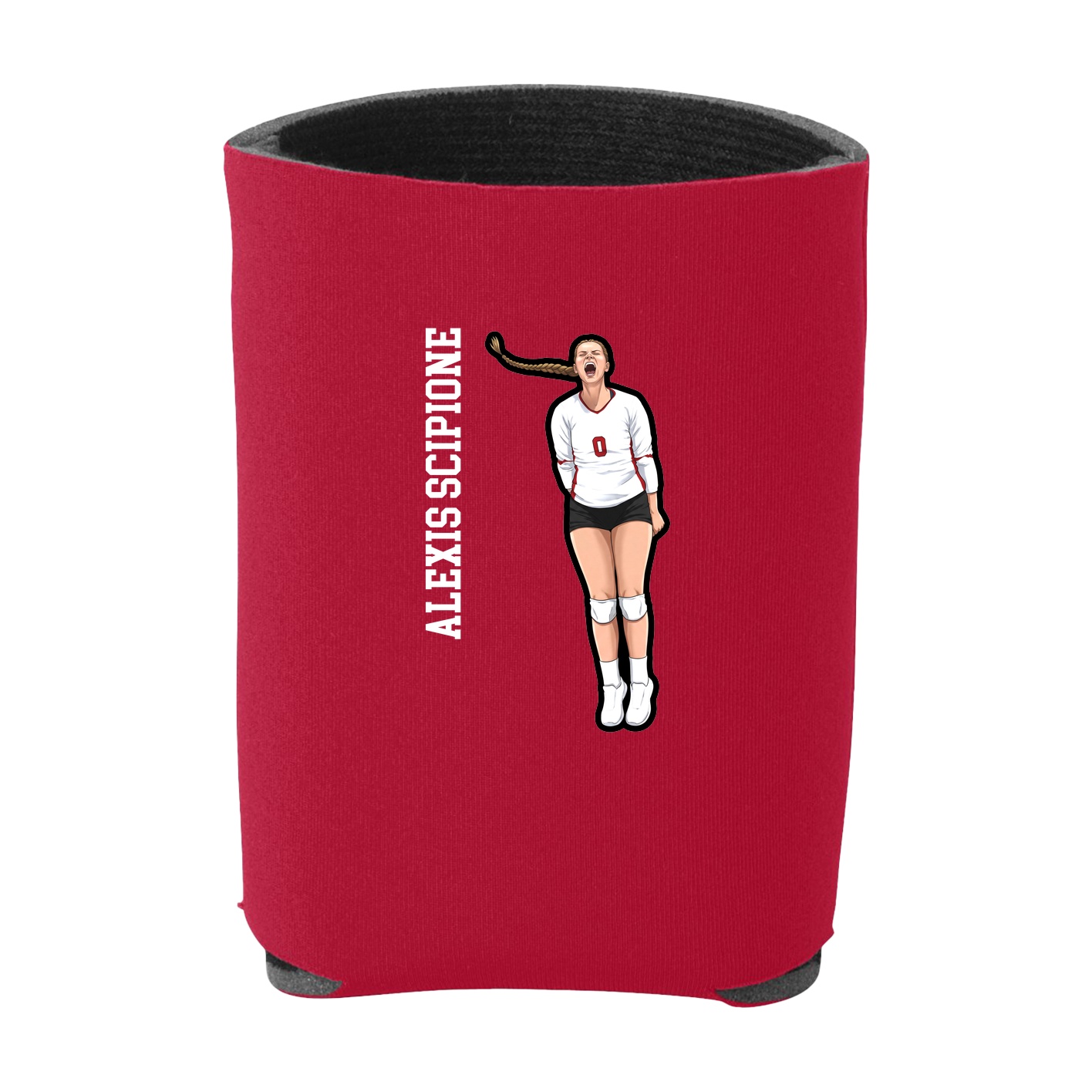 Can Holder — Name Vertical in Red