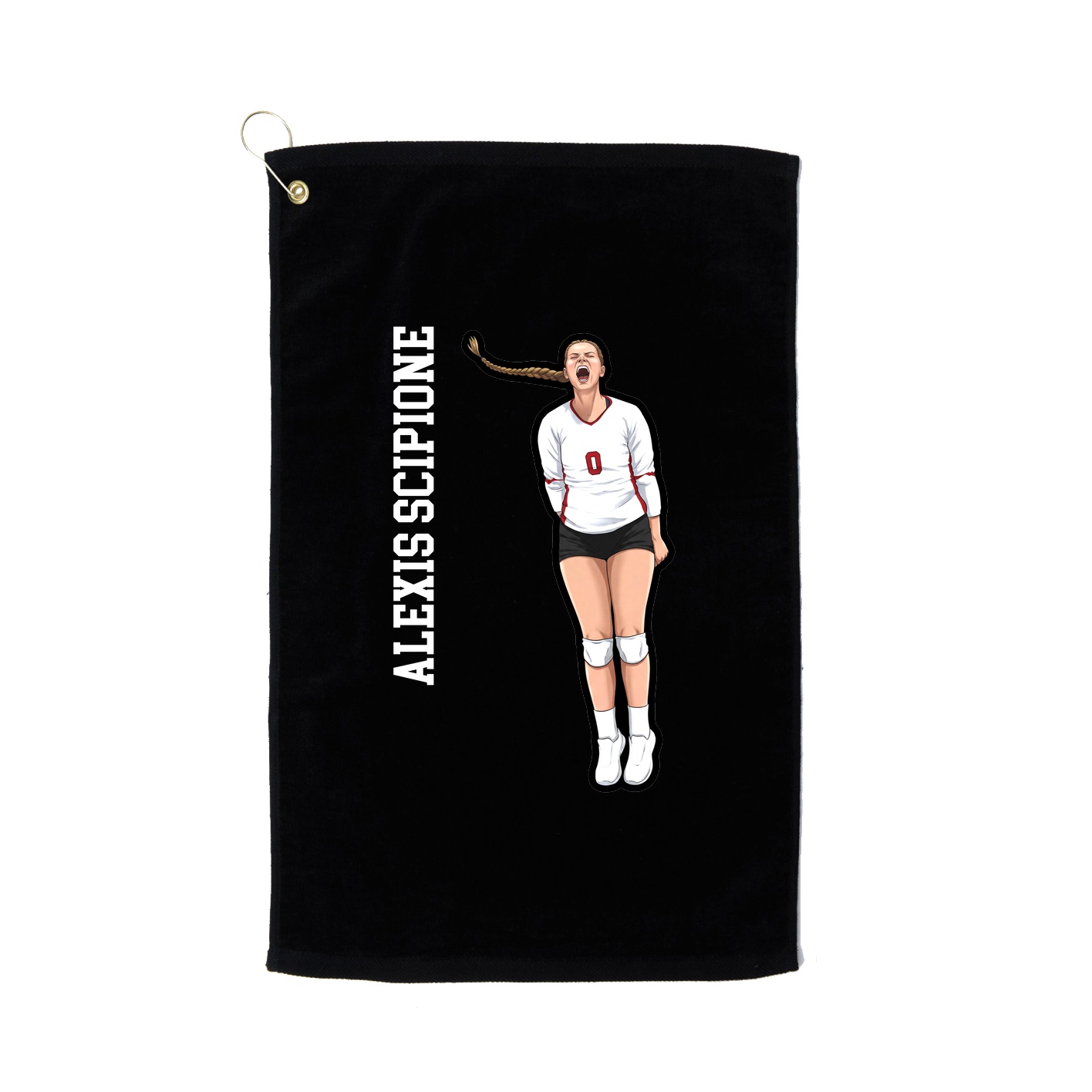 Golf Towel — Name Vertical in Black