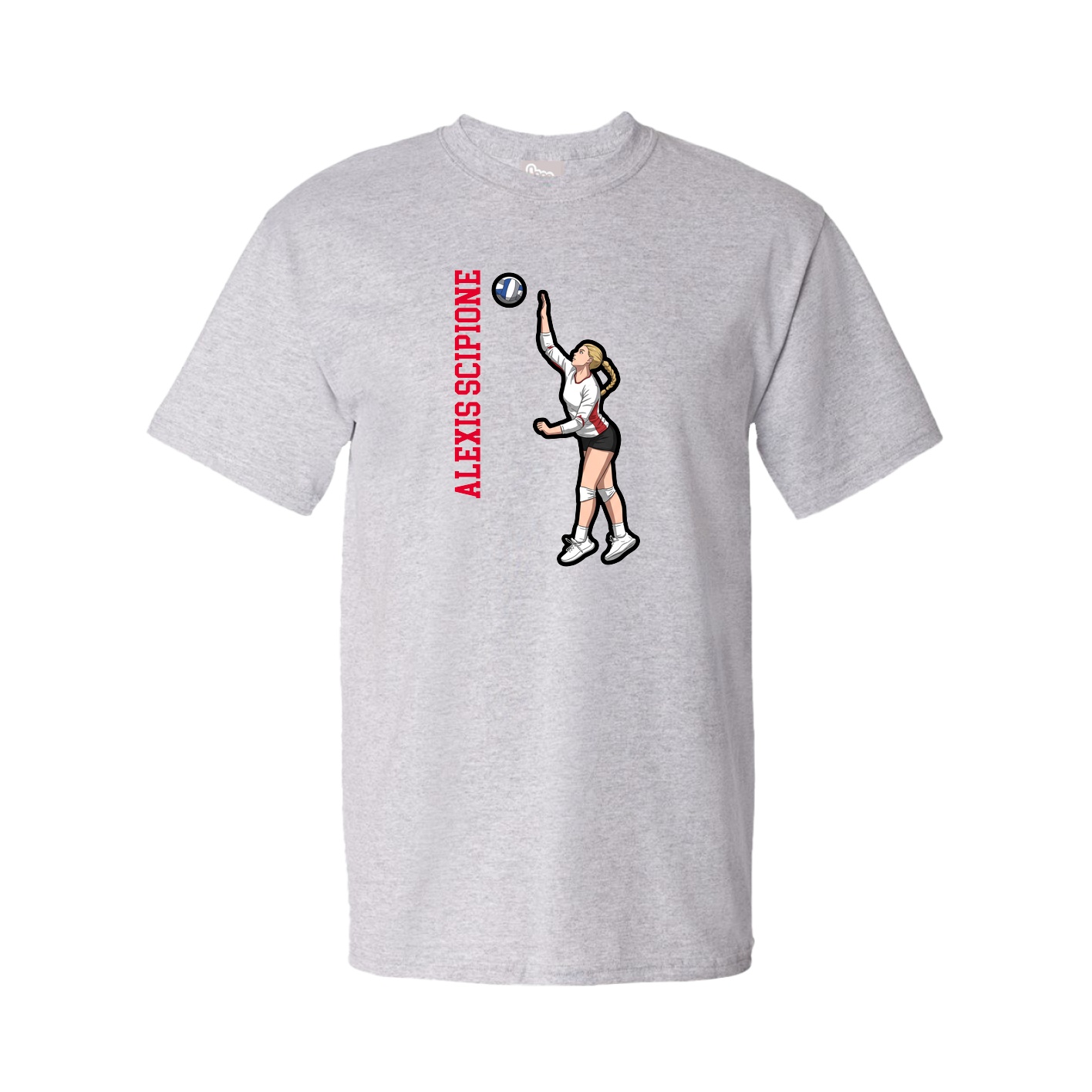 Tee — Name Vertical in Grey