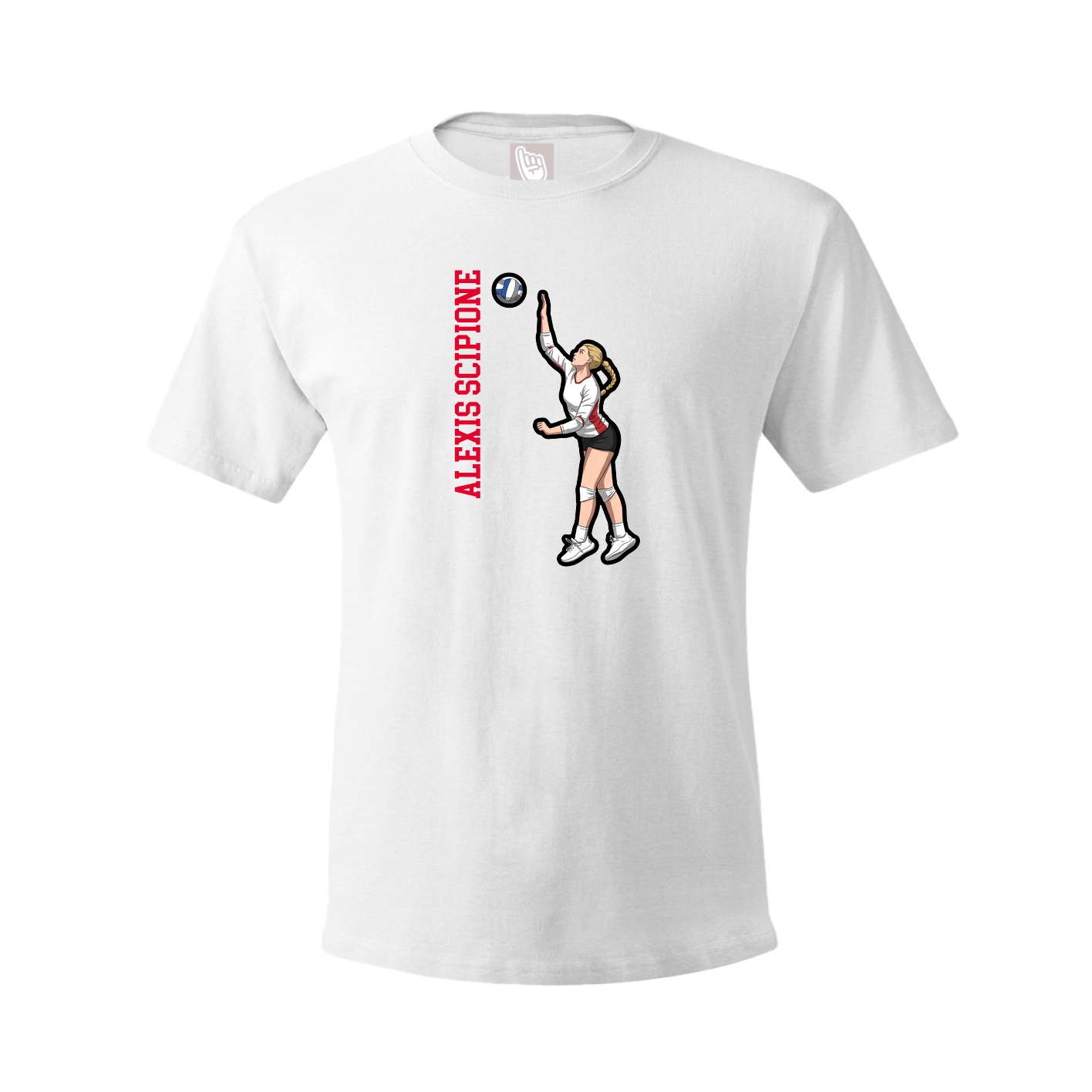 Youth Tee — Name Vertical in White