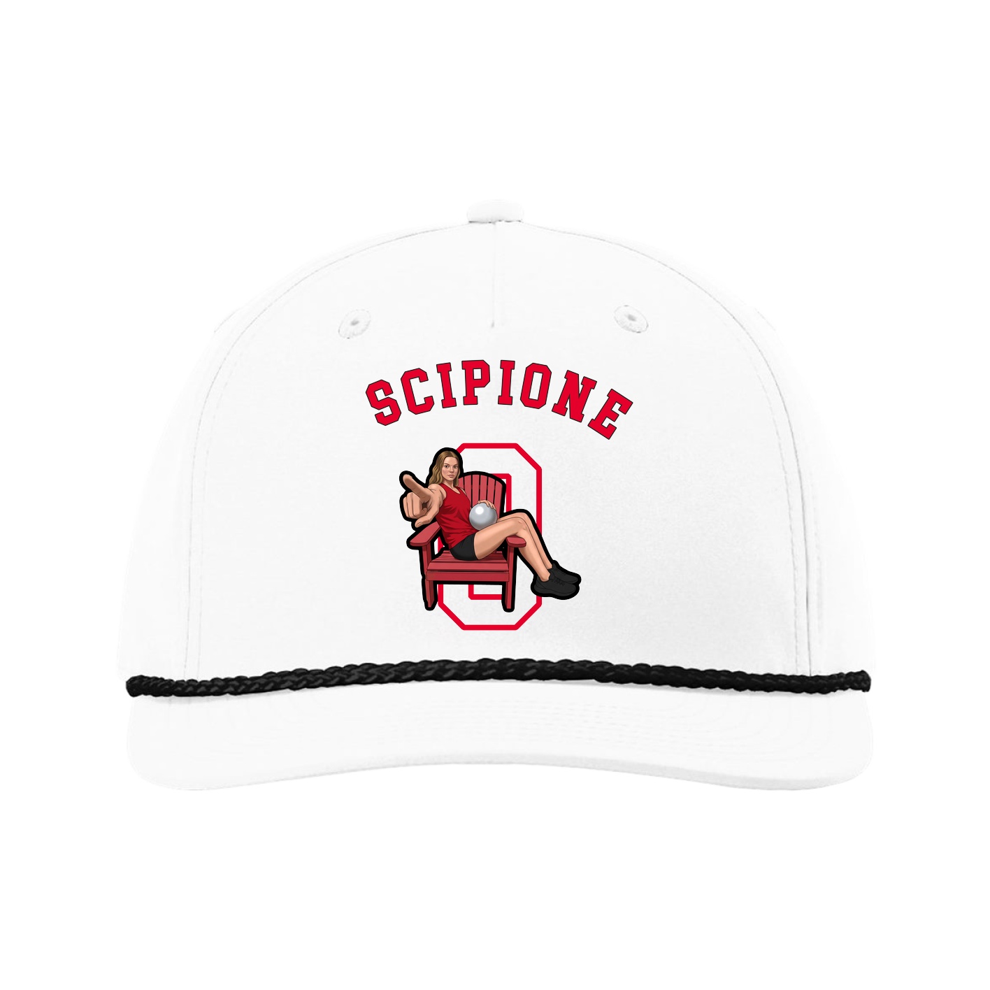 Five-Panel Classic Rope Cap — Shirsey Arch in White