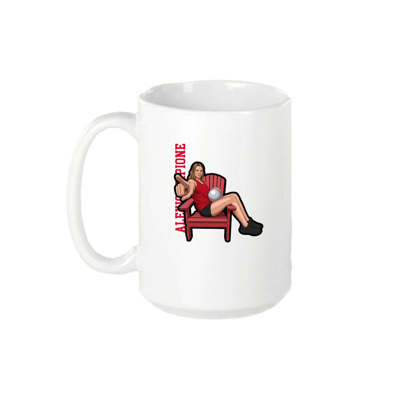 15oz Coffee Mug — Name Vertical in White
