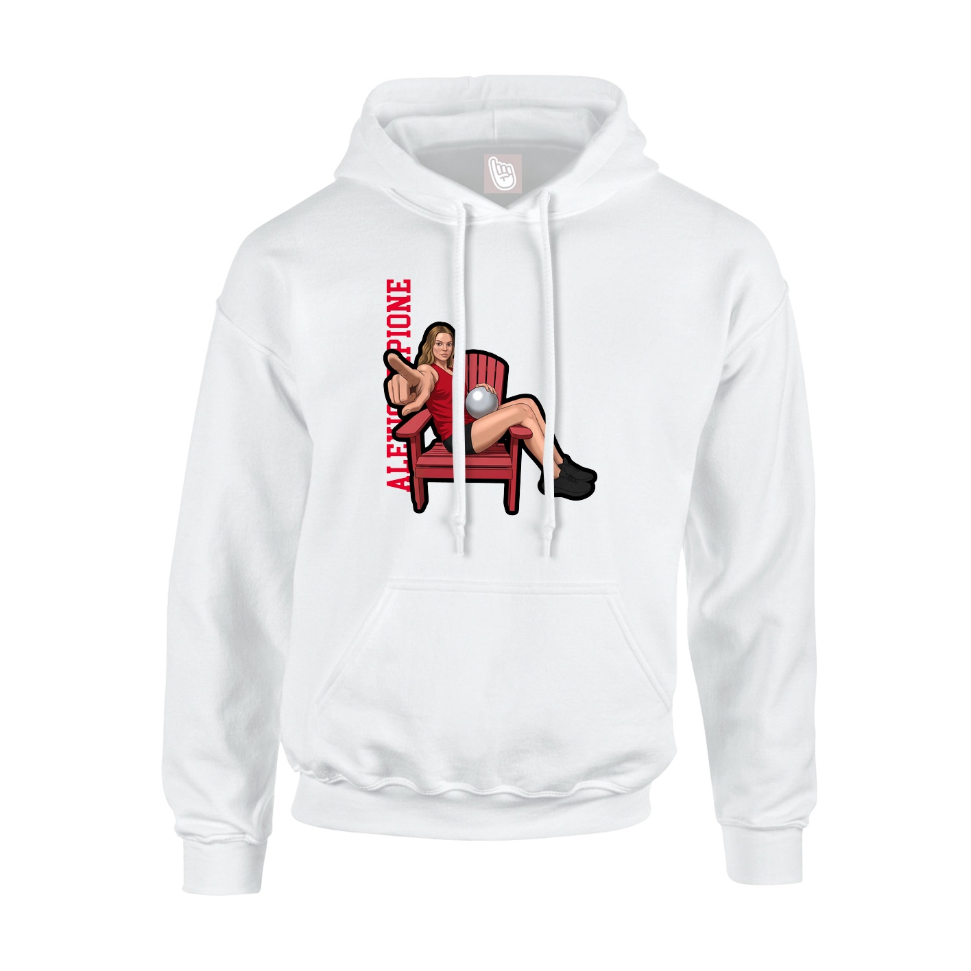 Youth Hoodie — Name Vertical in White