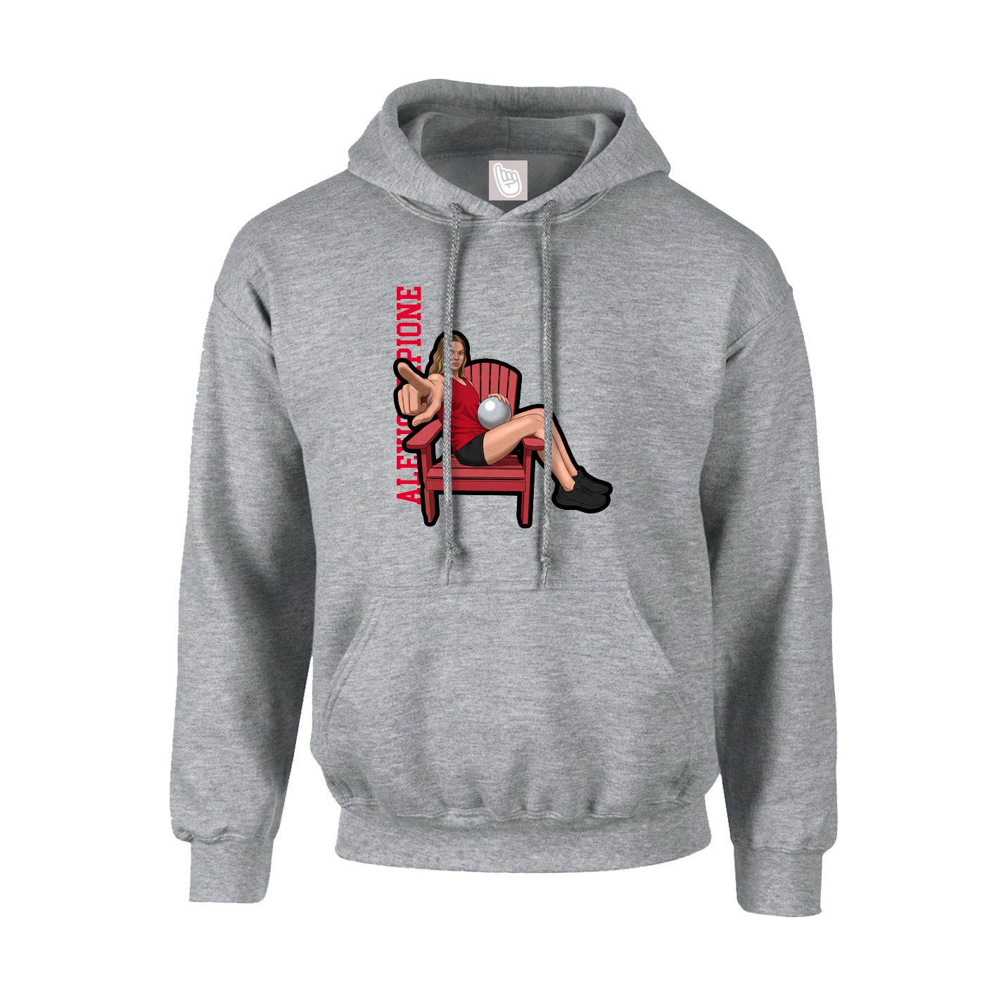Youth Hoodie — Name Vertical in Grey