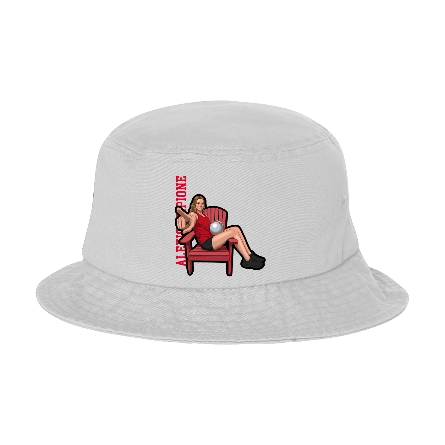 Bucket Cap — Name Vertical in White