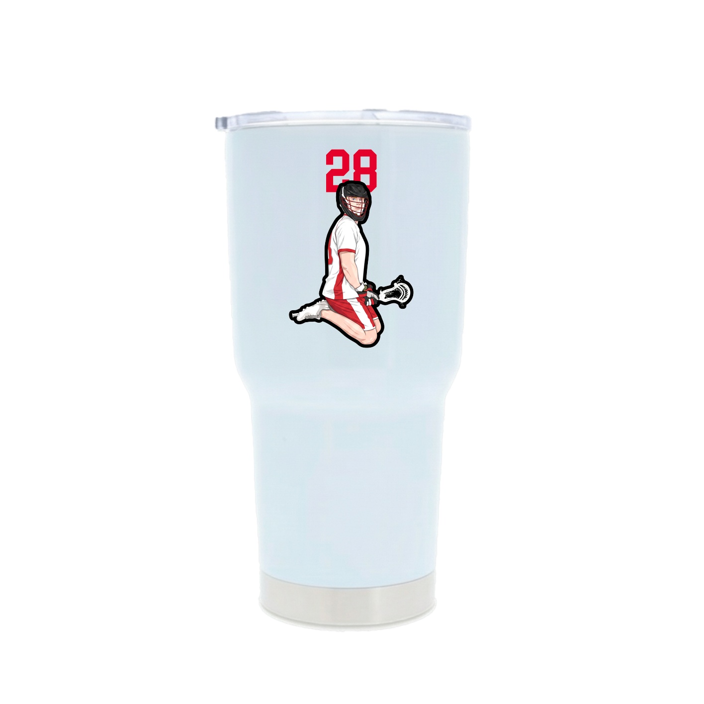 30oz Stainless Steel Tumbler — Number Top in White
