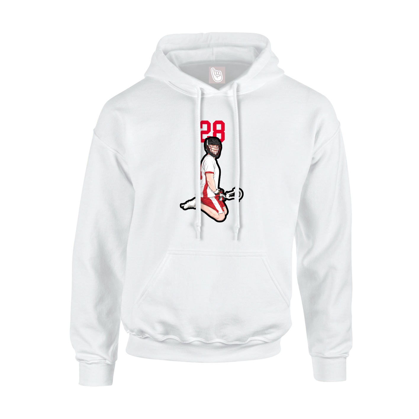 Youth Hoodie — Number Top in White