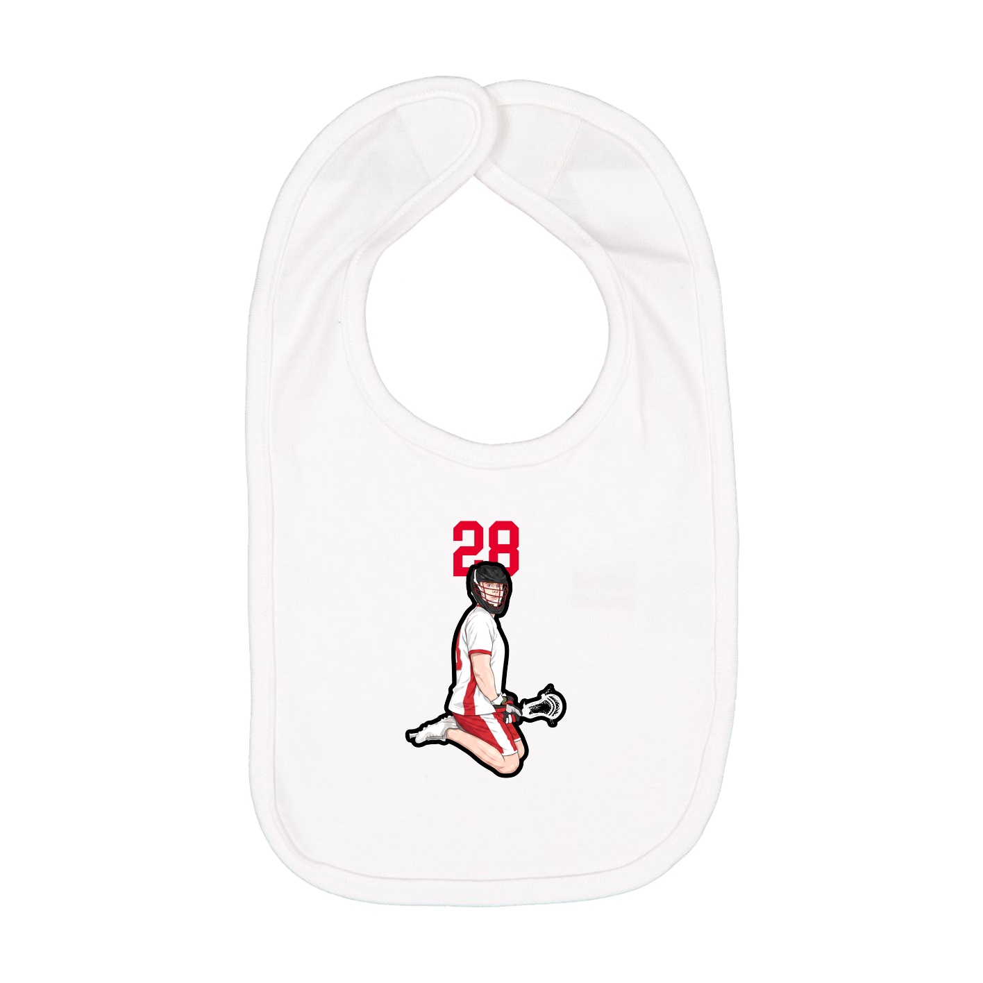 Infant Bib — Number Top in White