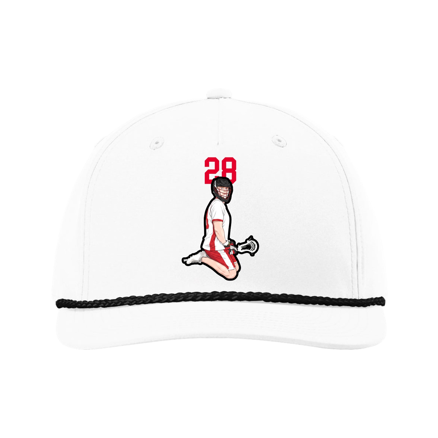 Five-Panel Classic Rope Cap — Number Top in White