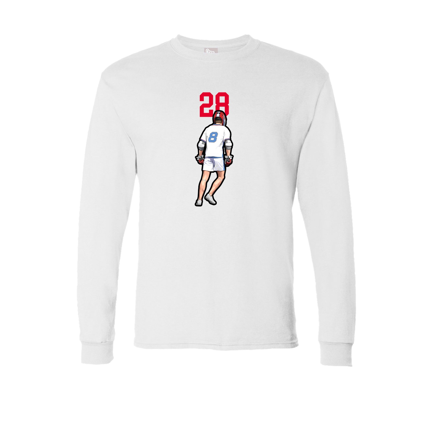 Long Sleeve Tee — Number Top in White