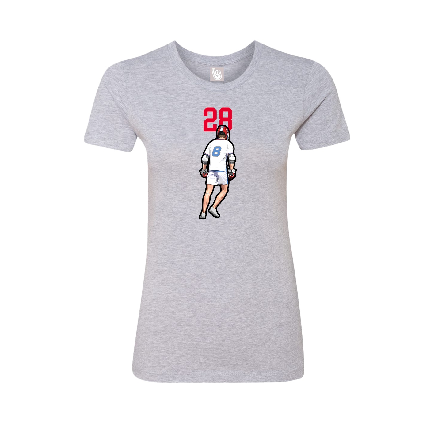 Fitted Women's Tee — Number Top in Grey