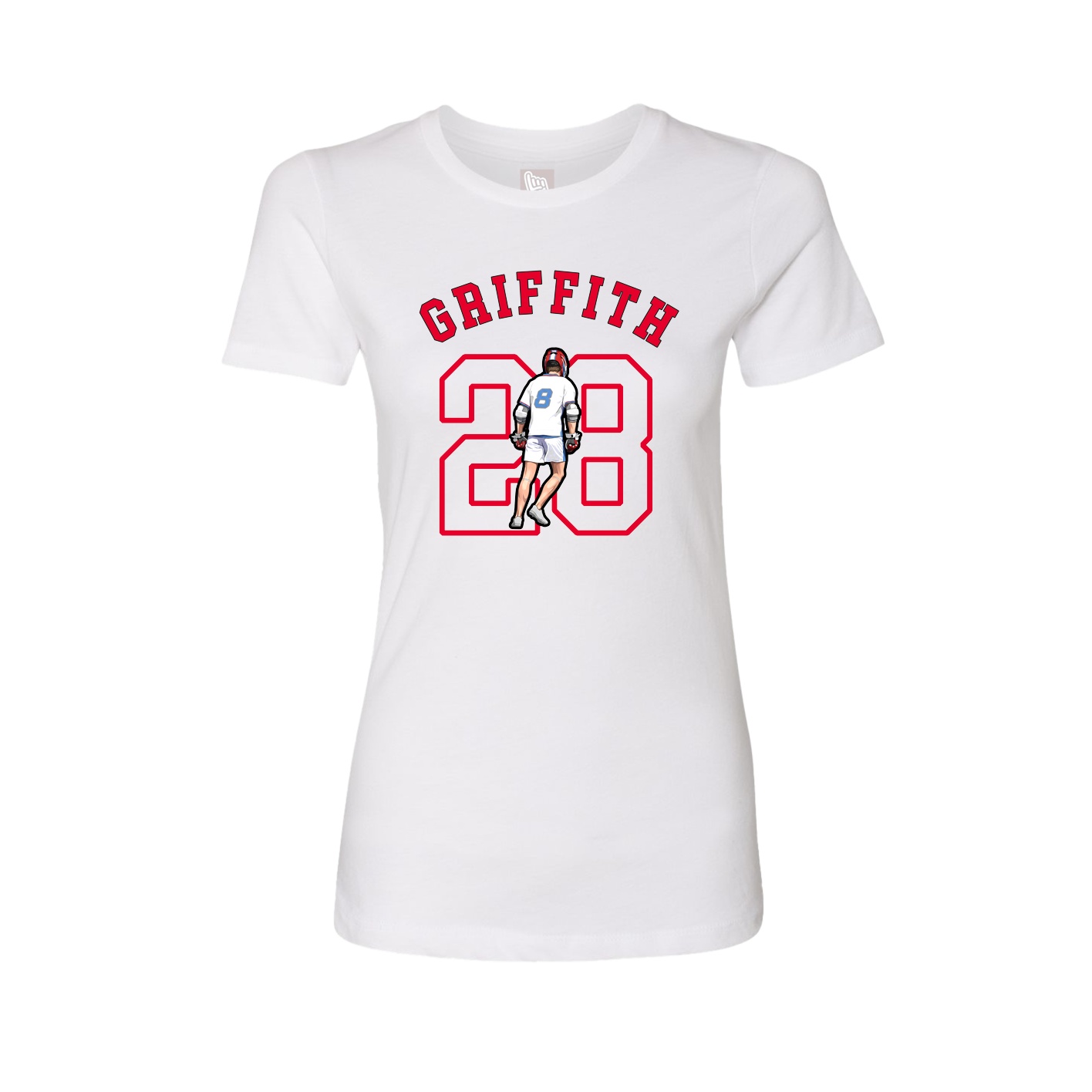 Fitted Women's Tee — Shirsey Arch in White