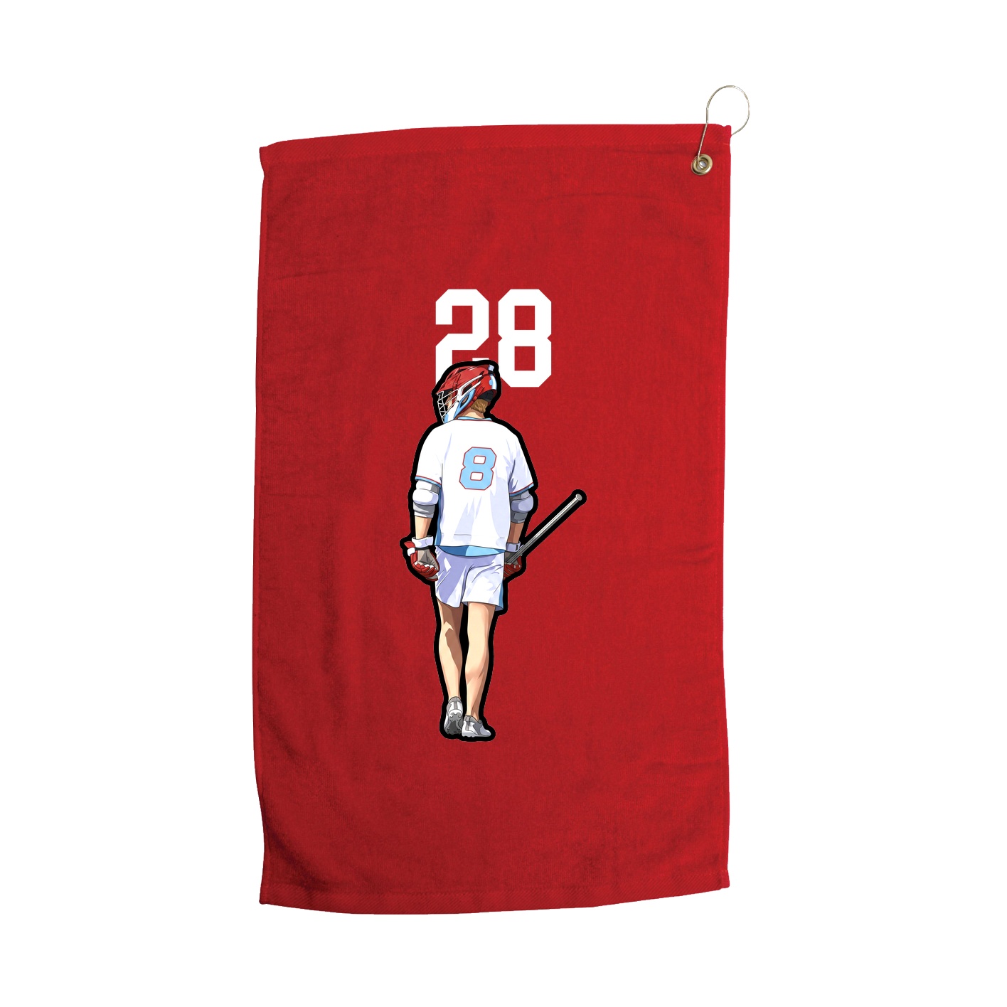 Golf Towel — Number Top in Red