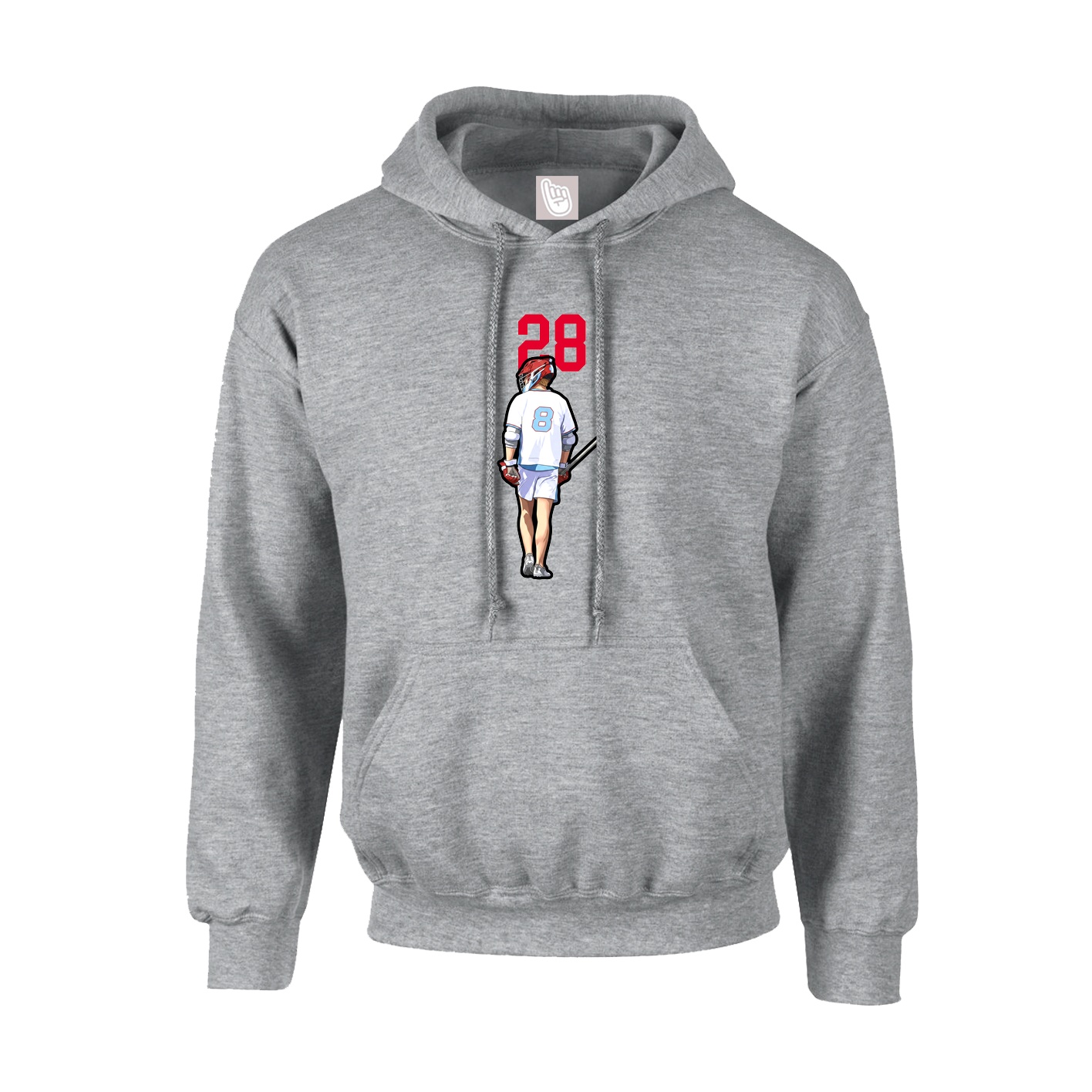 Youth Hoodie — Number Top in Grey