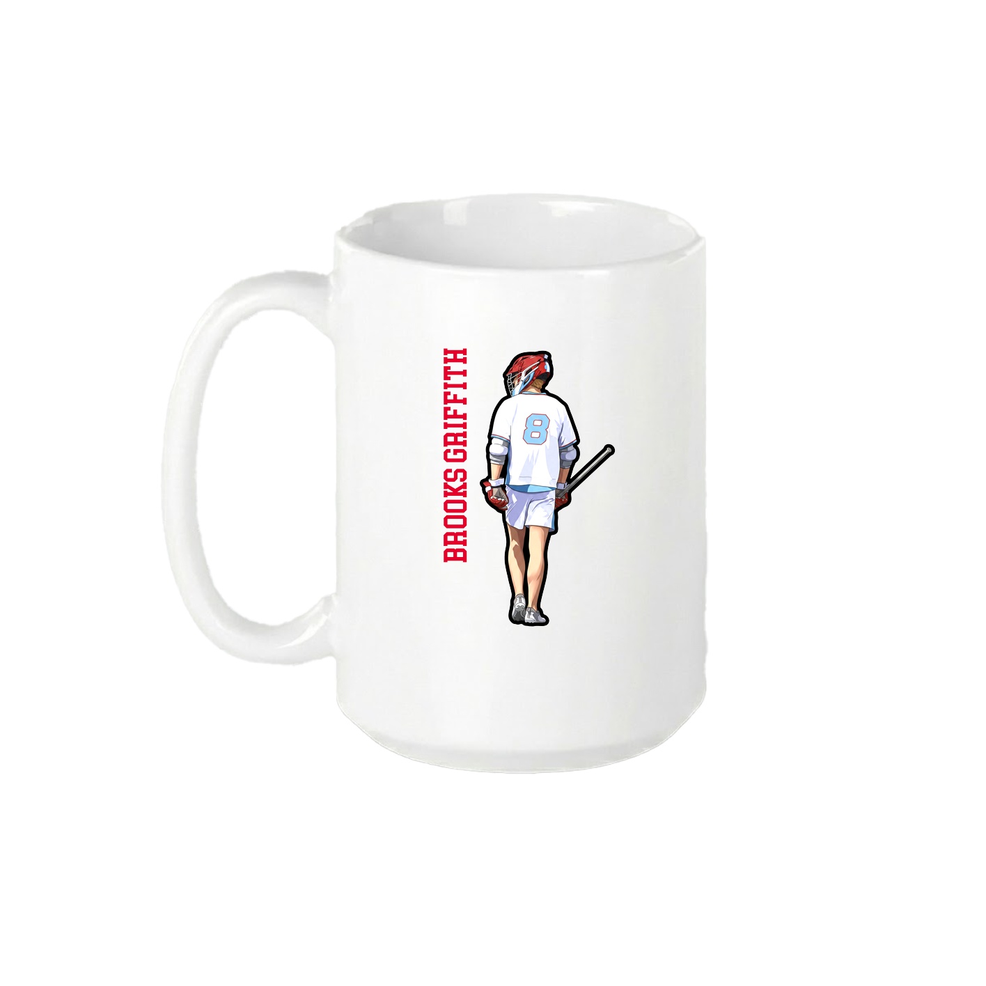 15oz Coffee Mug — Name Vertical in White