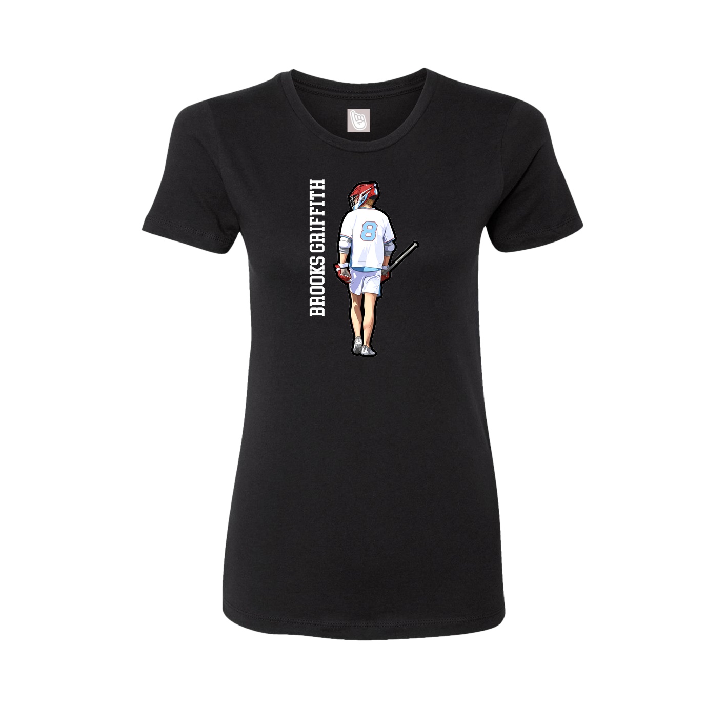 Fitted Women's Tee — Name Vertical in Black
