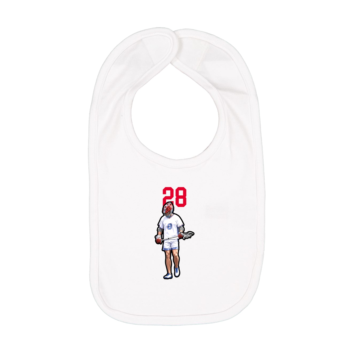 Infant Bib — Number Top in White