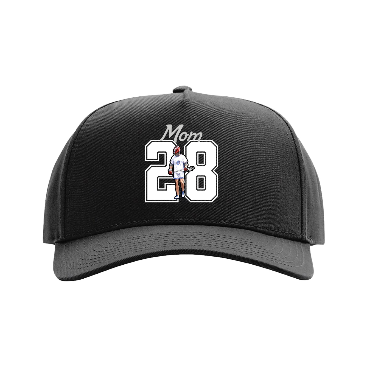 Full Fabric Five-Panel Champ Cap — Mothers Day Shirsey in Black