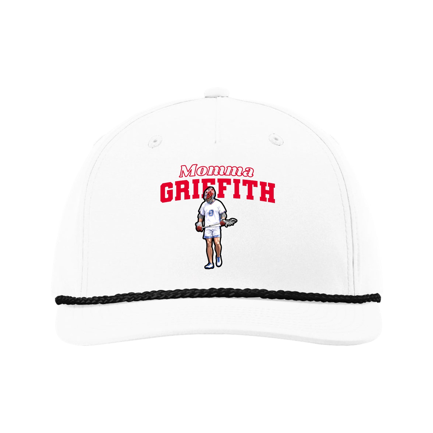 Five-Panel Classic Rope Cap — Mothers Day Block in White