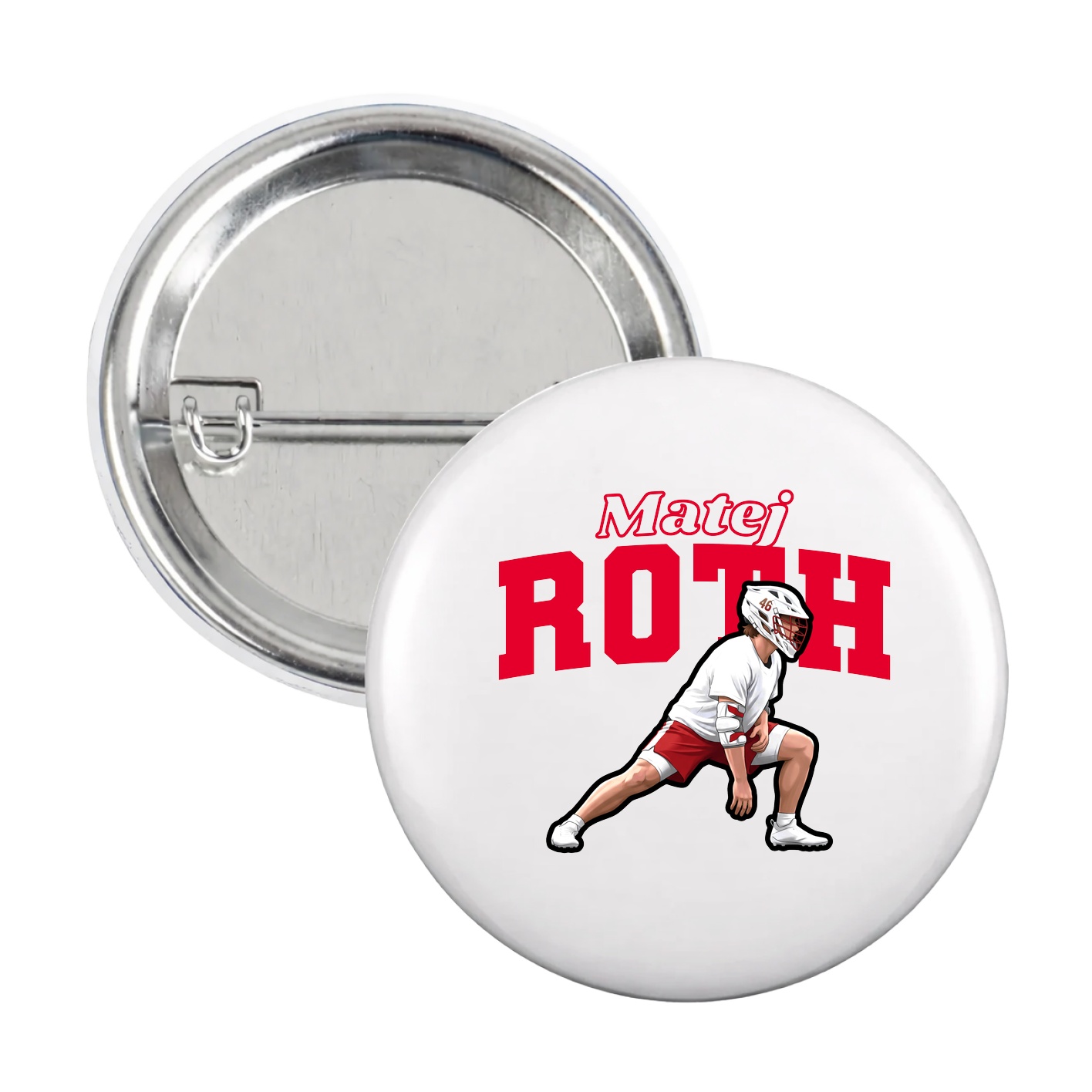 Game Day Button — Name Arch in White