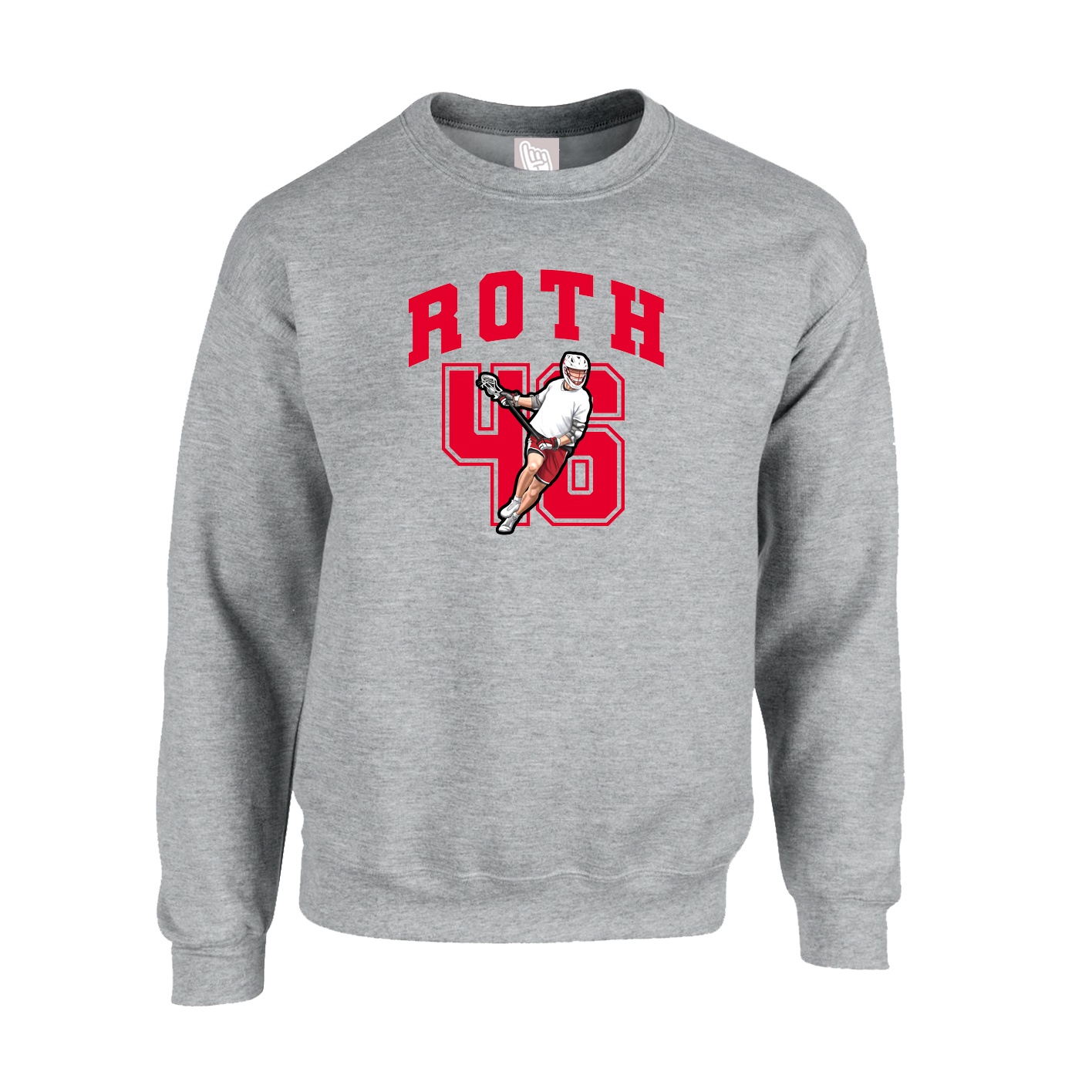 Fleece Crew — Number in Grey