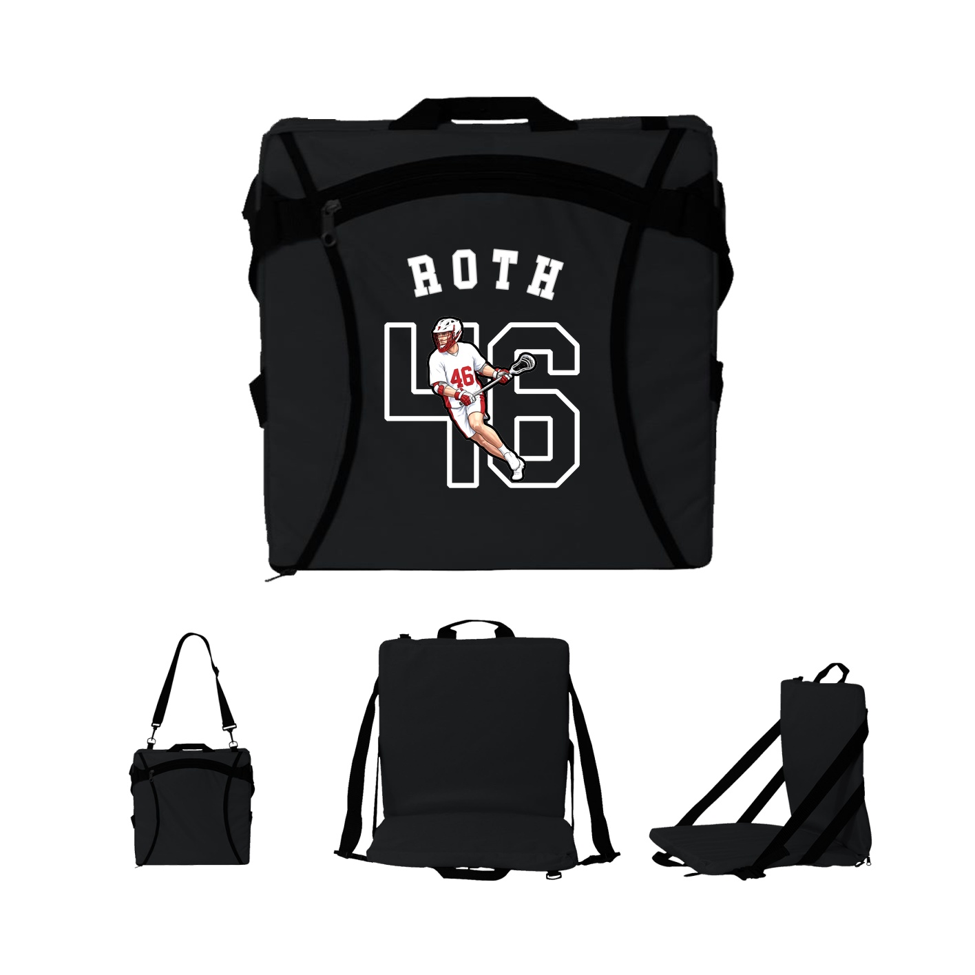 Folding Stadium Seat — Shirsey Arch in Black