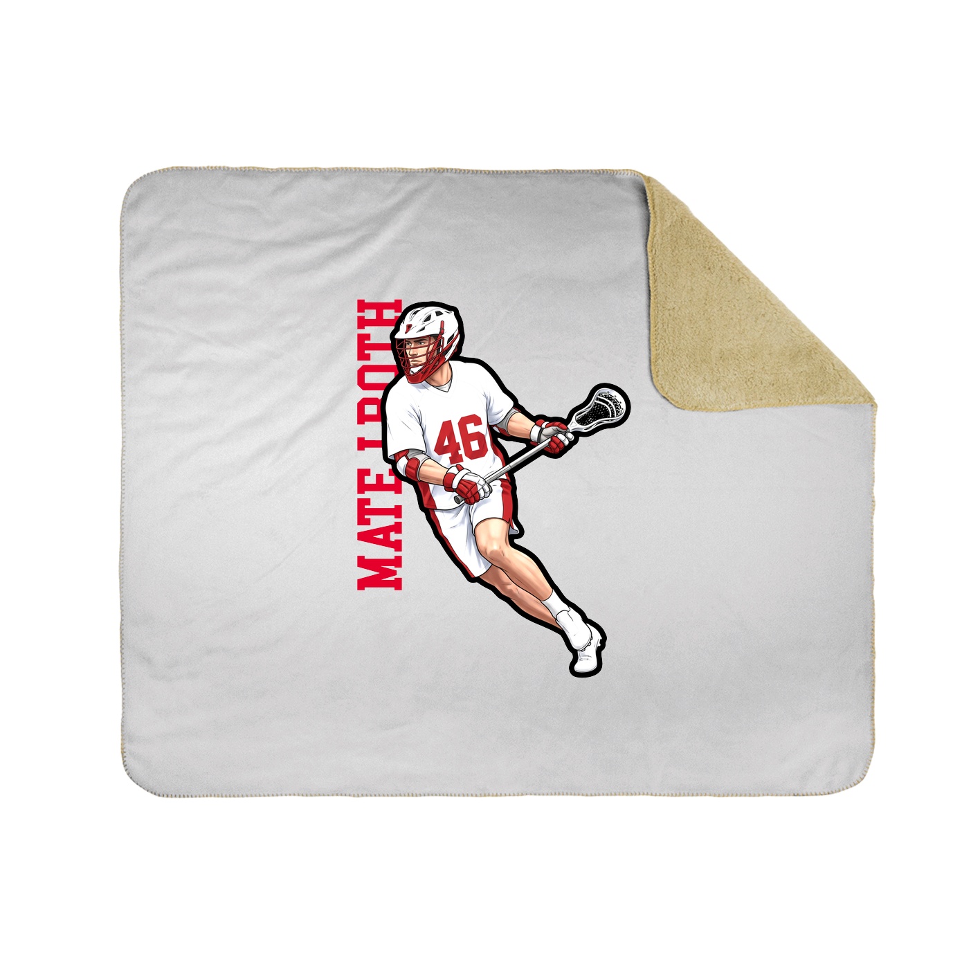 Throw Blanket — Name Vertical in White