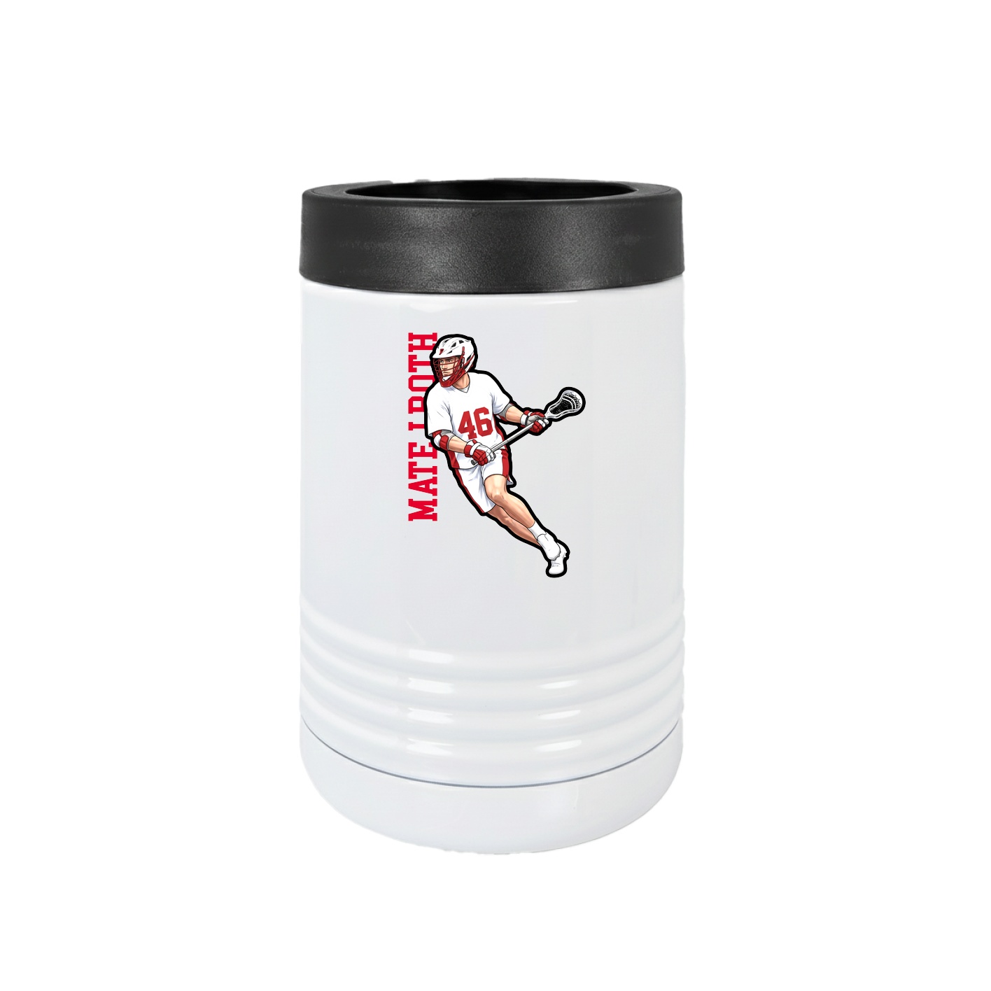 Beverage Holder — Name Vertical in White