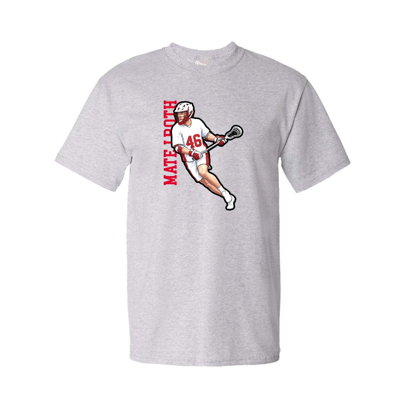 Youth Tee — Name Vertical in Grey