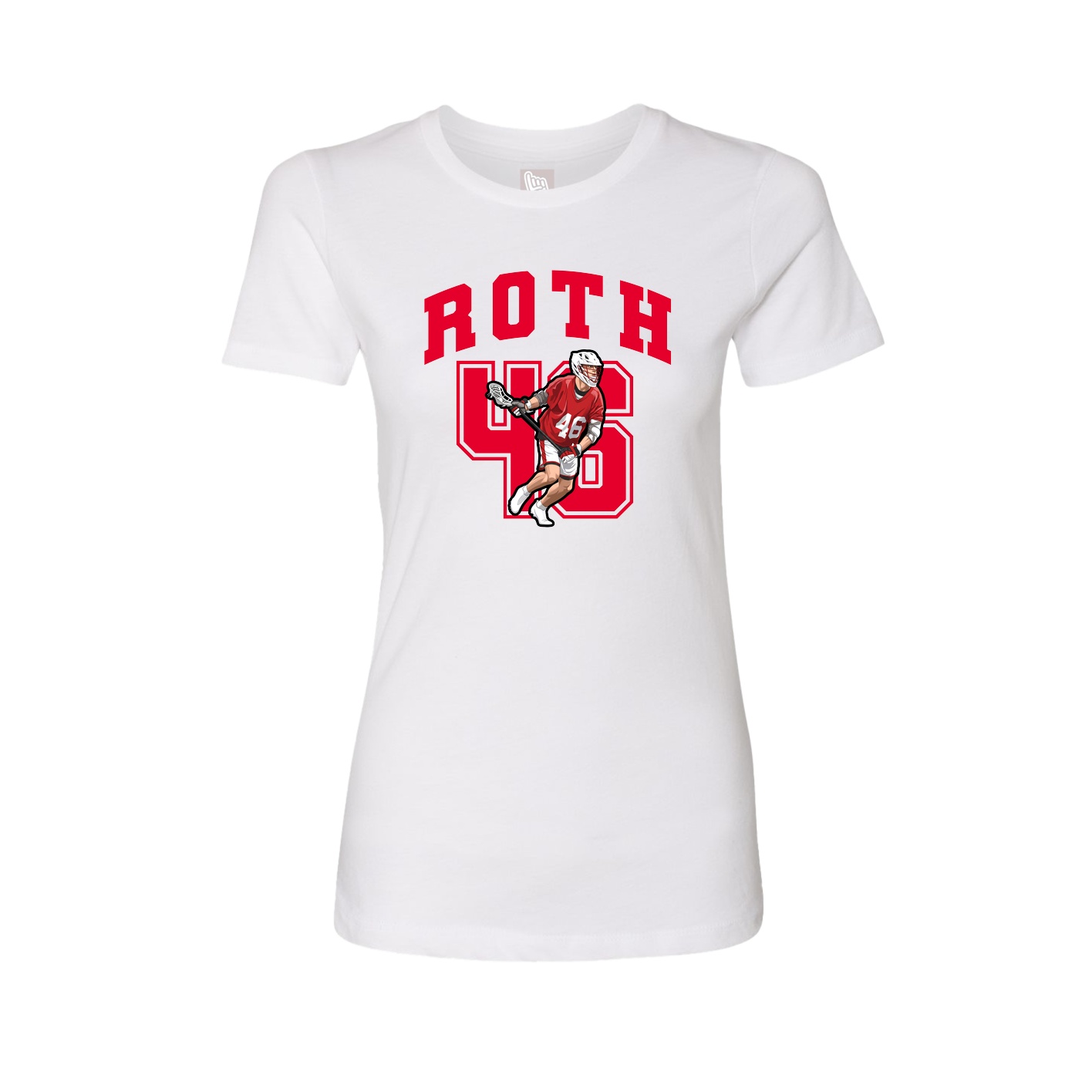 Fitted Women's Tee — Number in White