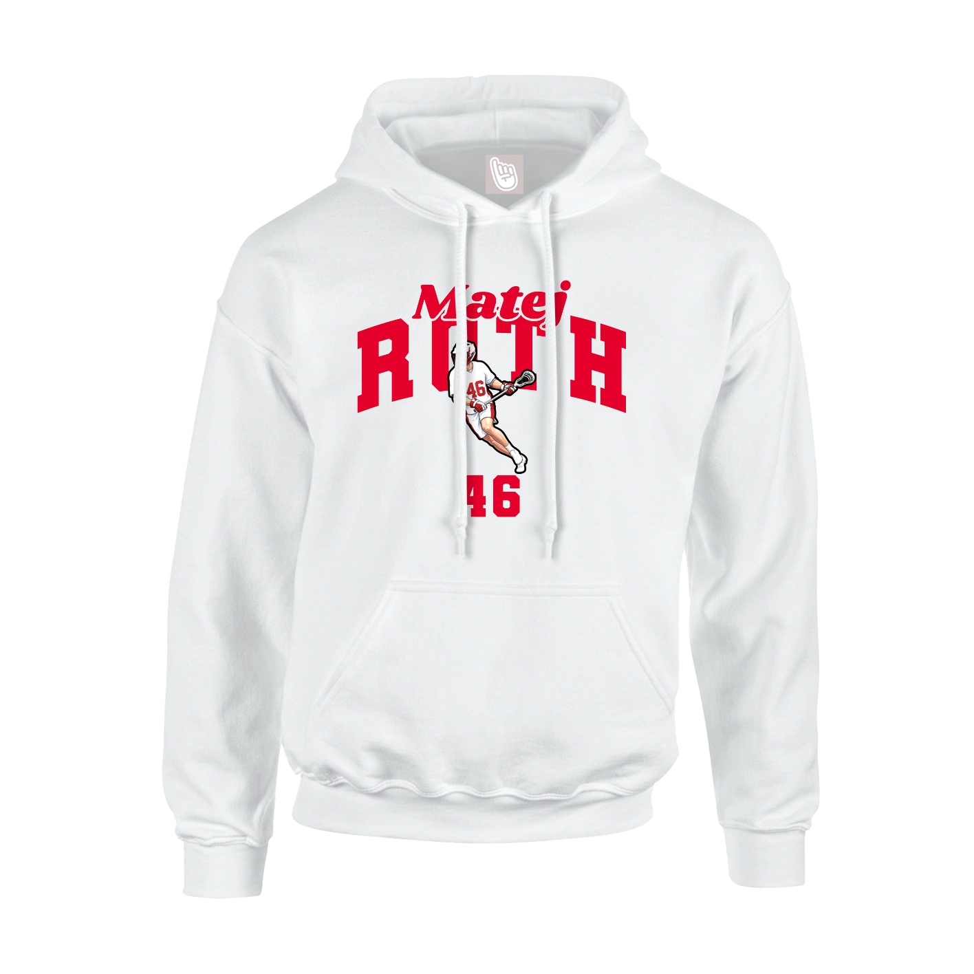 Youth Hoodie — Signature Arch in White
