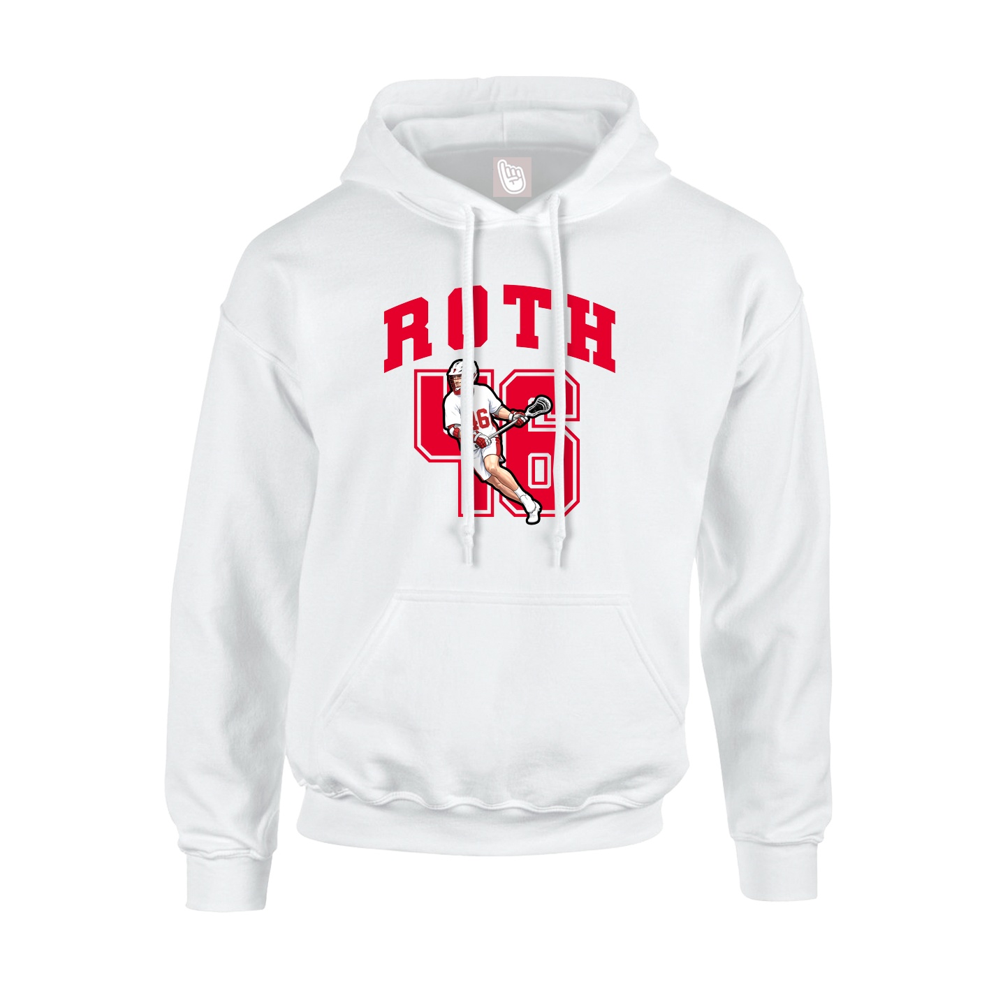 Hoodie — Number in White