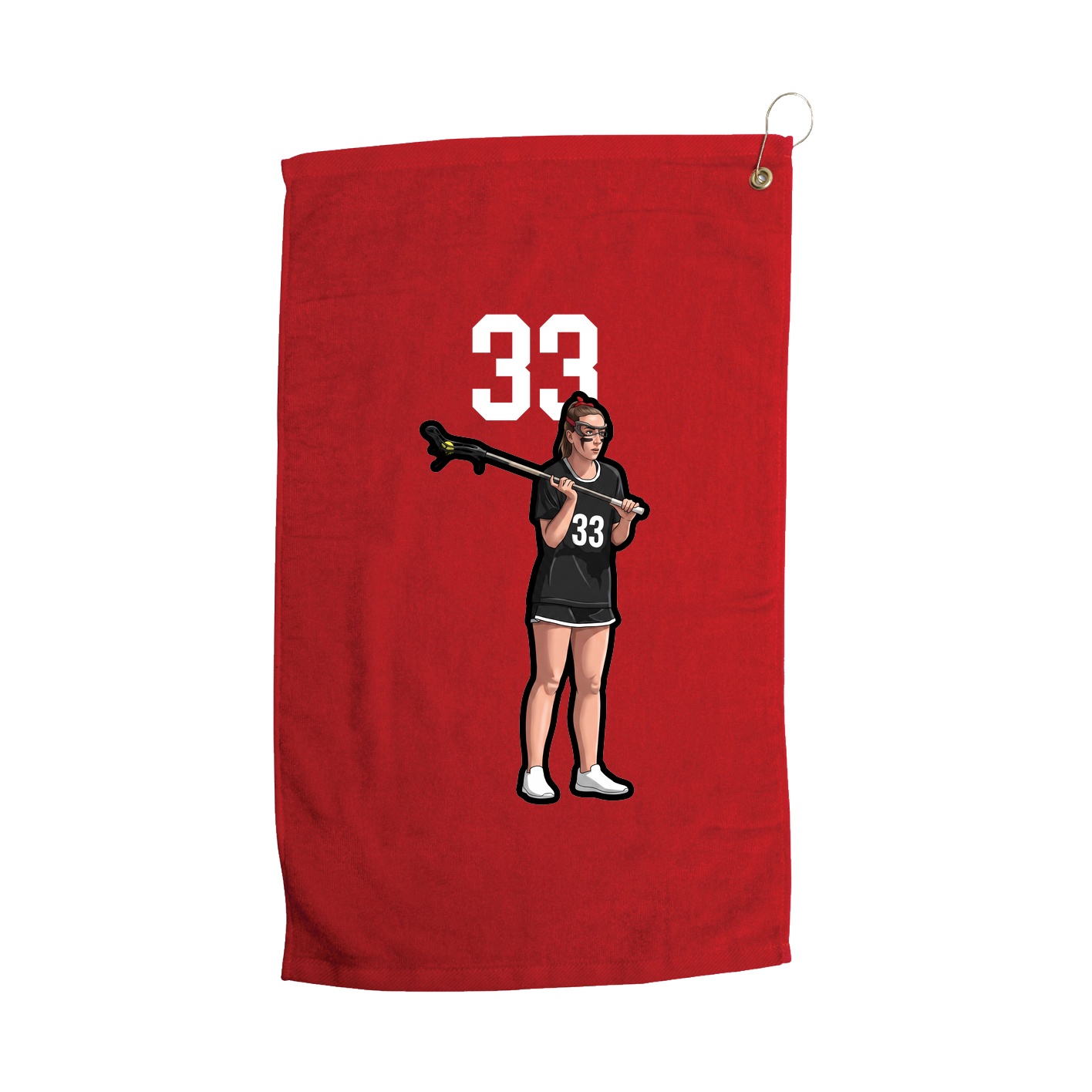Golf Towel — Number Top in Red