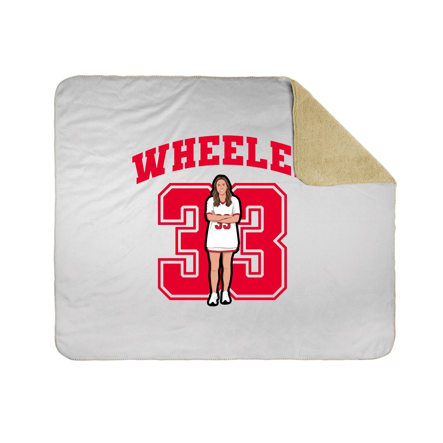 Throw Blanket — Number in White