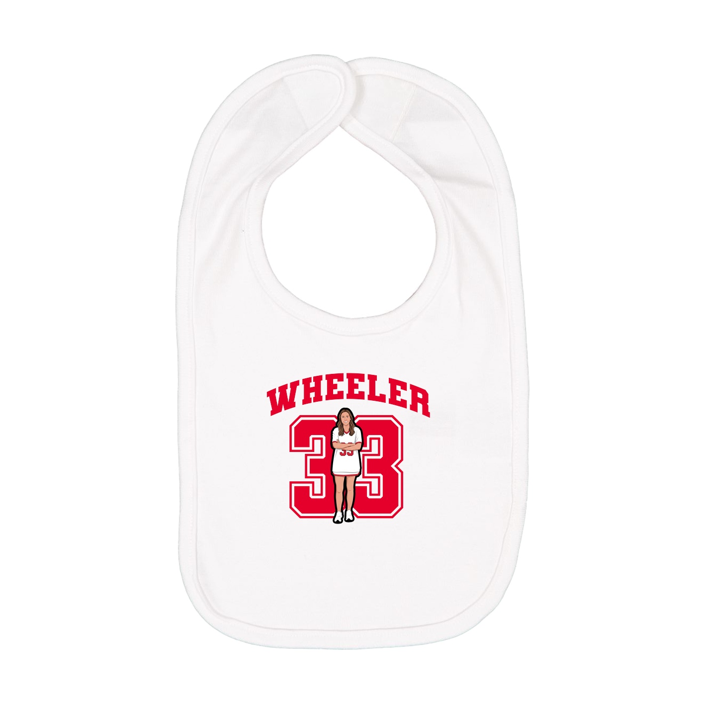 Infant Bib — Number in White