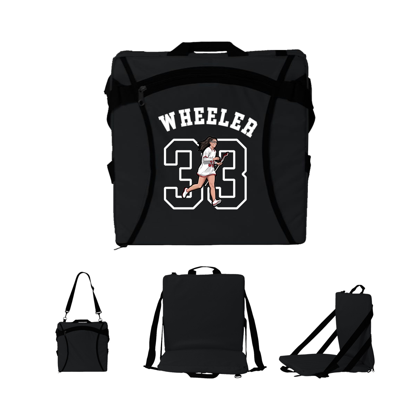 Folding Stadium Seat — Shirsey Arch in Black