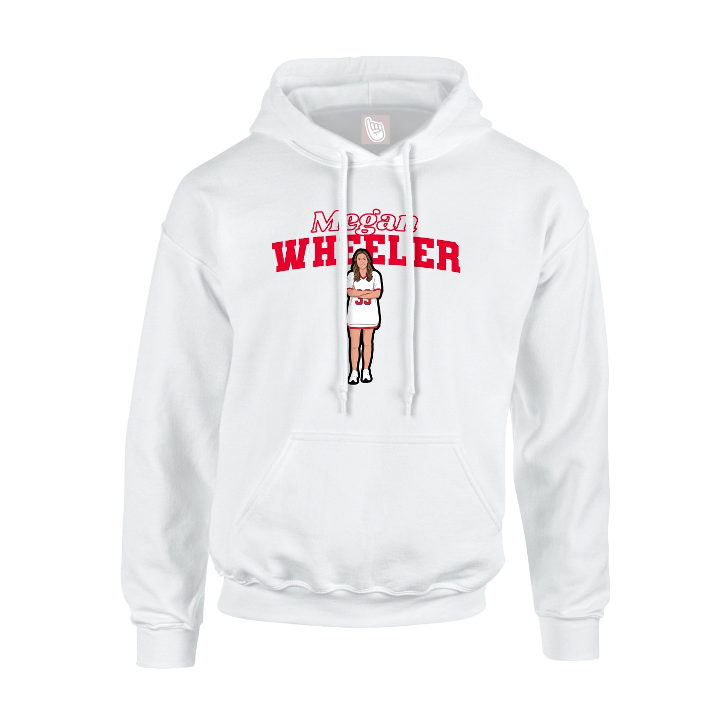 Youth Hoodie — Name Arch in White