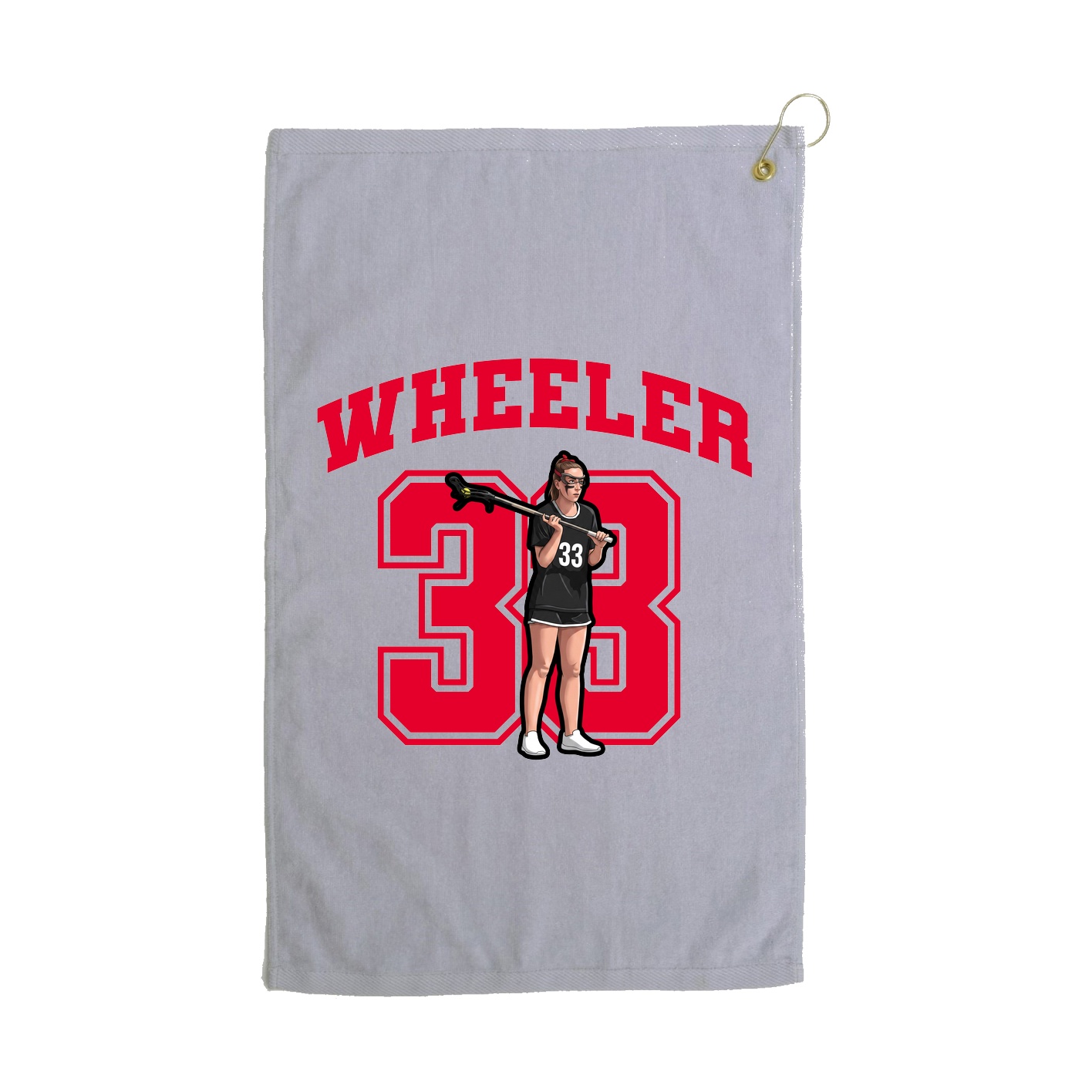 Golf Towel — Number in Grey