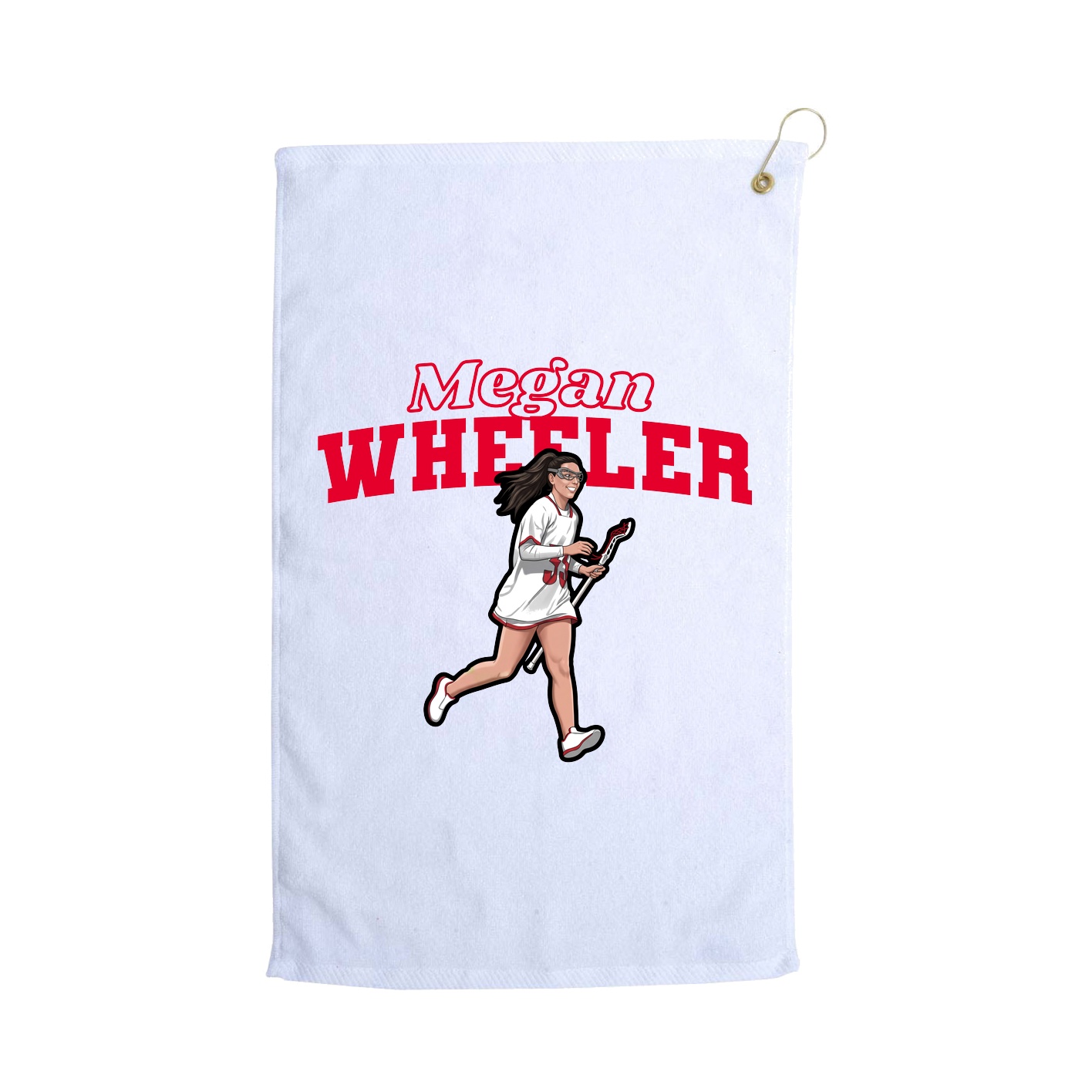 Golf Towel — Name Arch in White