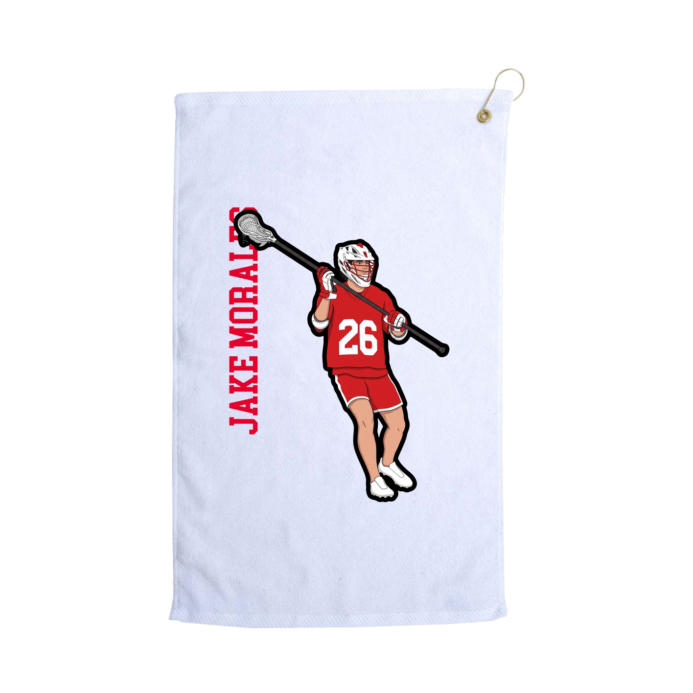 Golf Towel — Name Vertical in White