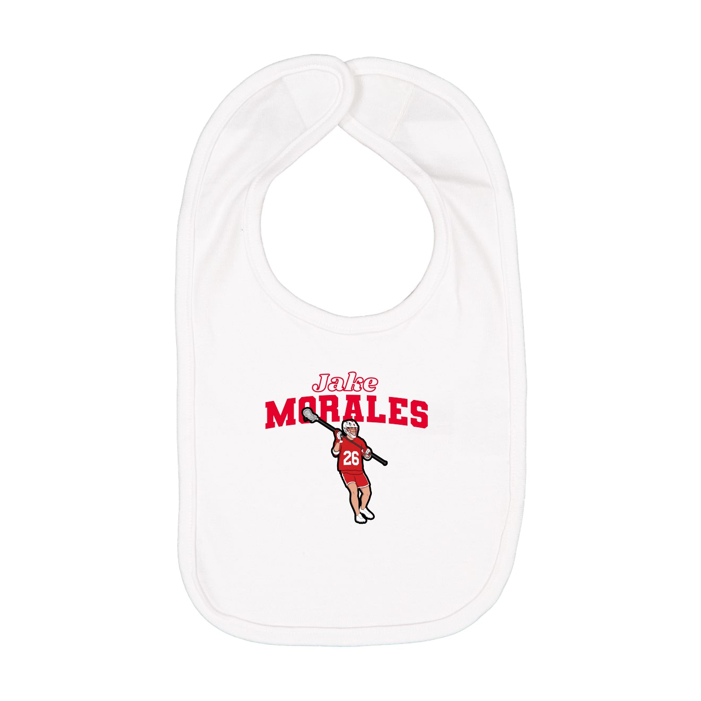 Infant Bib — Name Arch in White