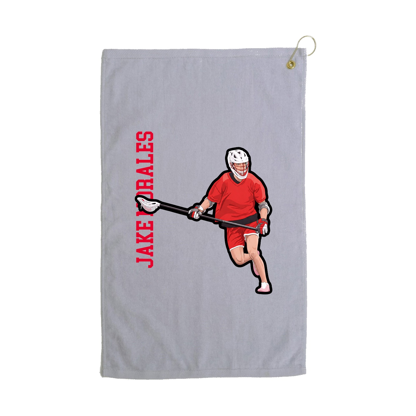 Golf Towel — Name Vertical in Grey